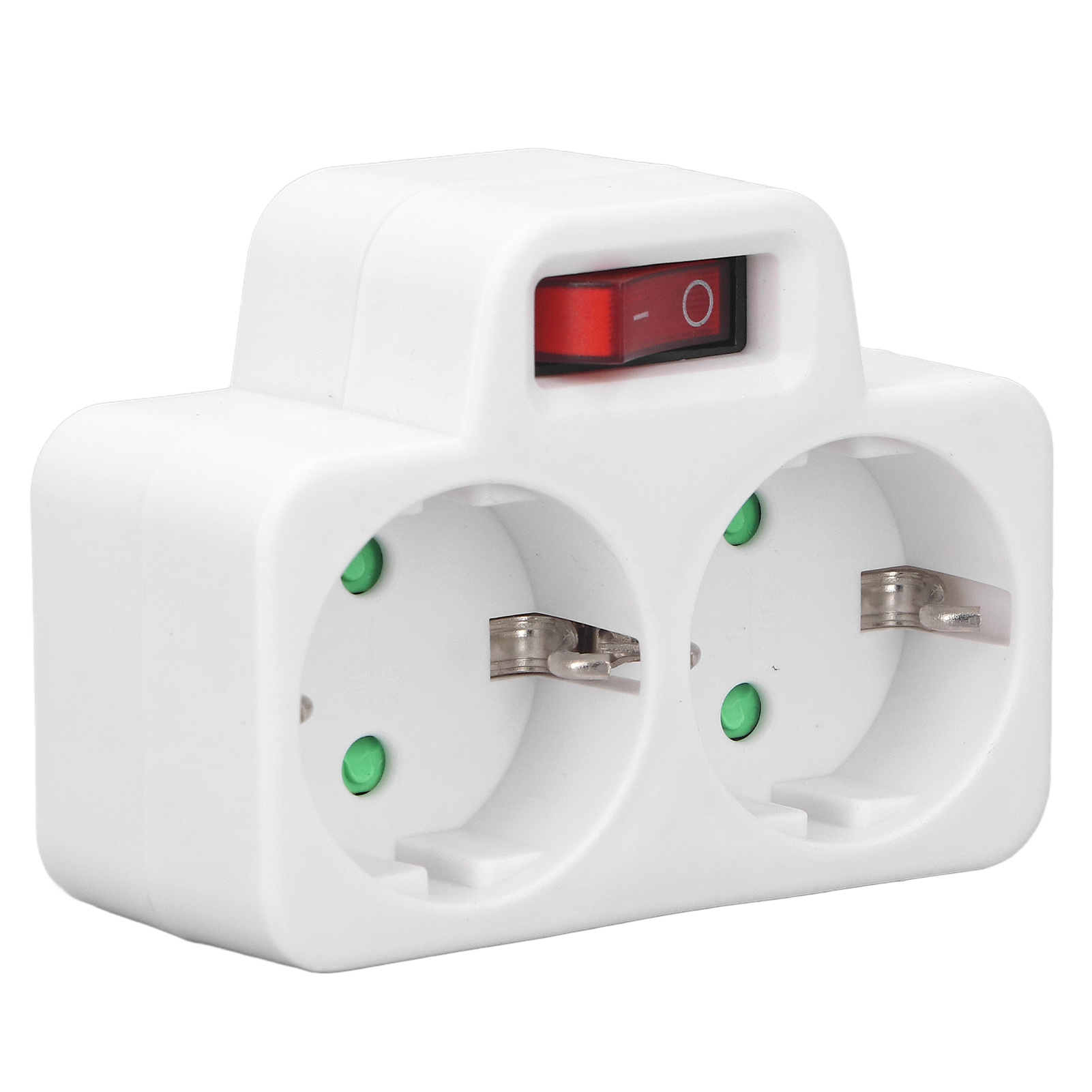 Europäischer Standard-netzadapter Mit Beleuchteter Steckdose Und Schalter, 2-polig, Wasserdicht, 16 A, 250 V