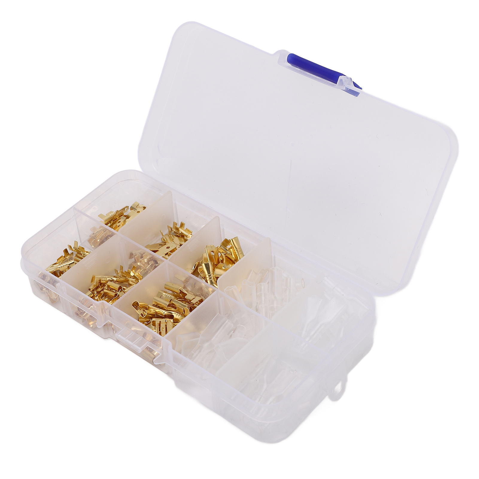135-teiliges Set Goldfarbener, Kaltgepresster Flachsteckverbinder (stecker/buchse) Für 2,8, 4,8 Und 6,3 Mm