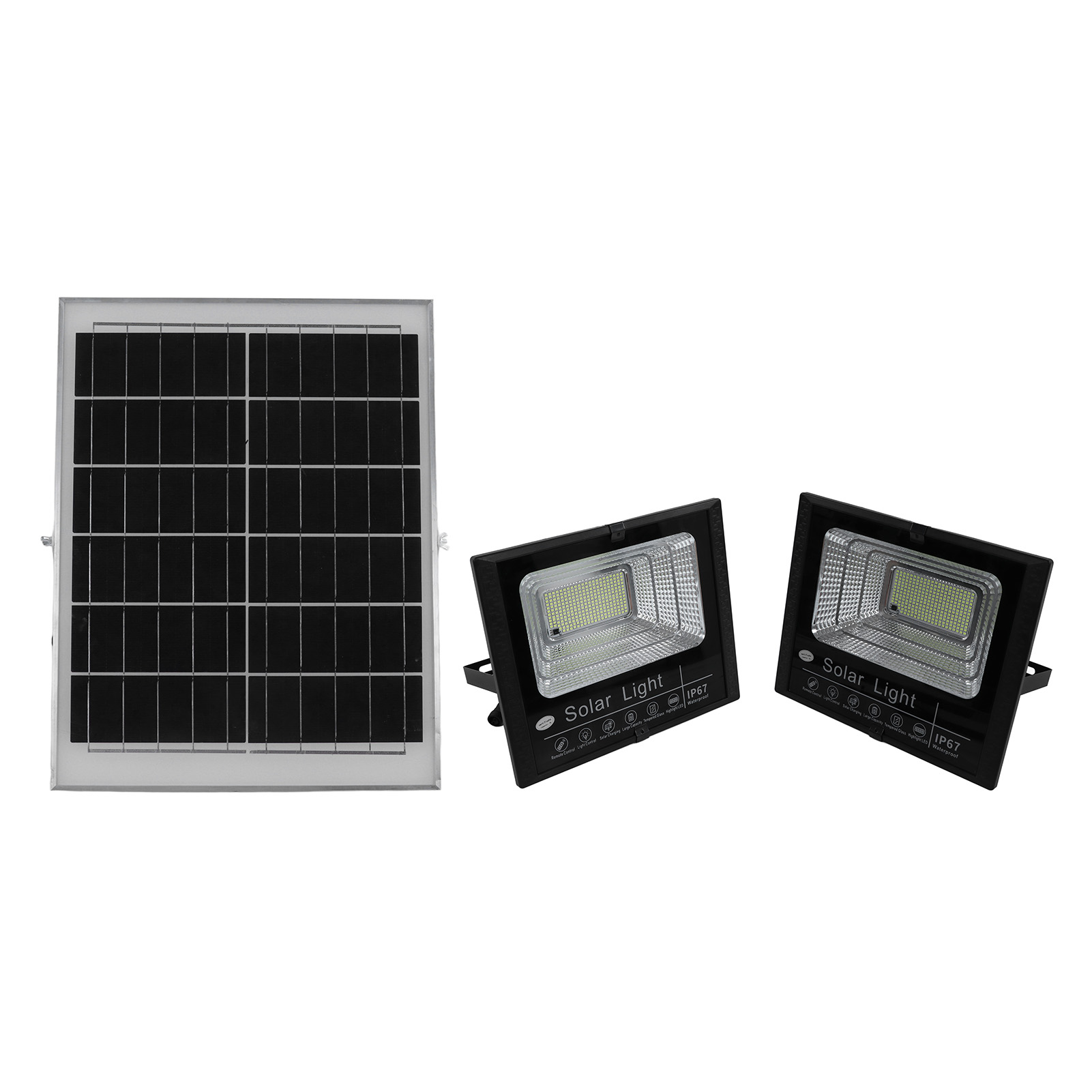 12w 6v Solarpanel-leuchte Mit Fernbedienung, Ip67-schutzart, Timer, Solar-außenbeleuchtung