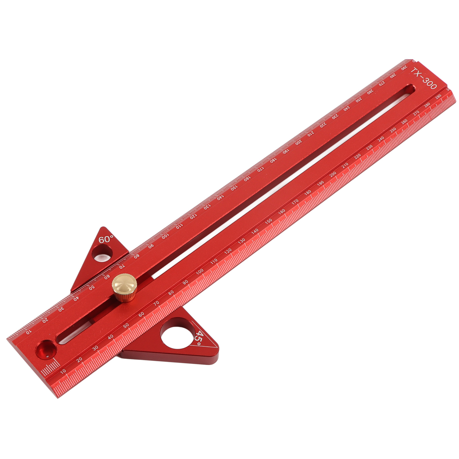 Multifunktionaler, Tragbarer Winkelmesser Aus Aluminiumlegierung Für Holzbearbeitung, T-nut-schiene, 30 Cm / 11,8 Zoll