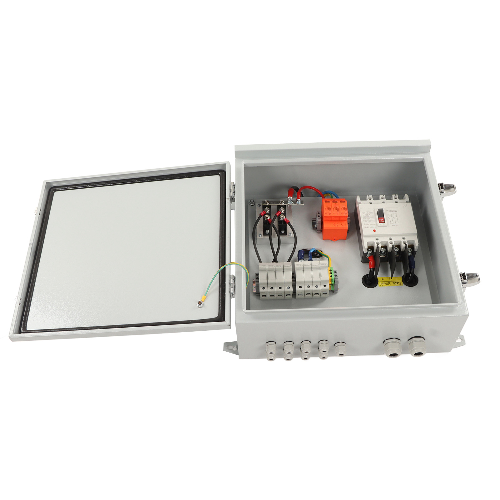 4-string-pv-combinerbox, Überspannungsableiter, 15-a-sicherung, 125-a-leistungsschalter, Solarmodulsystem-combinerbox Dc 1000 V Ip65