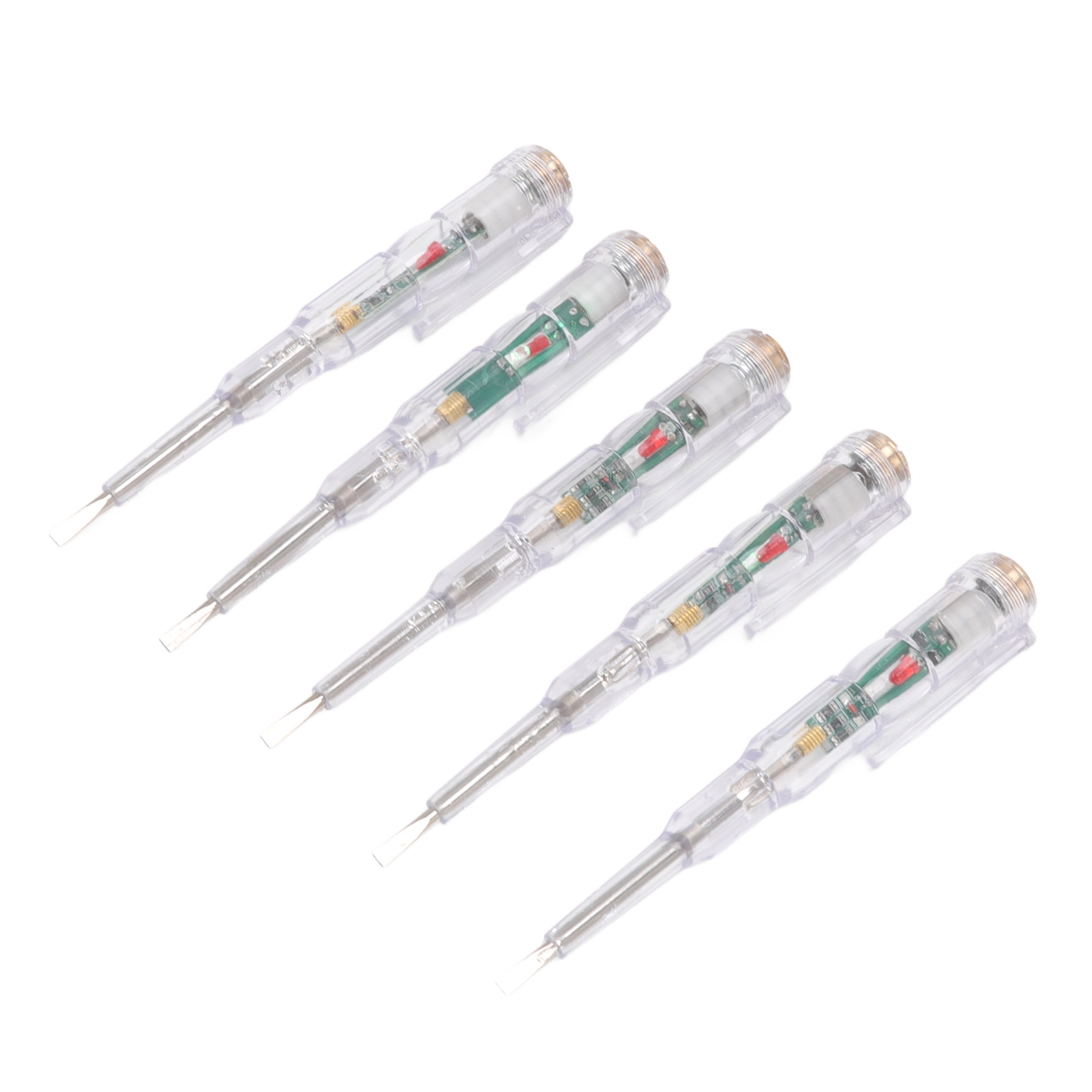 5-teiliges Set Elektrischer Prüfstifte, Multifunktional Mit Hellem Led-licht, Transparentem Gehäuse, Induktivem Spannungsprüfer Und Schraubendreher