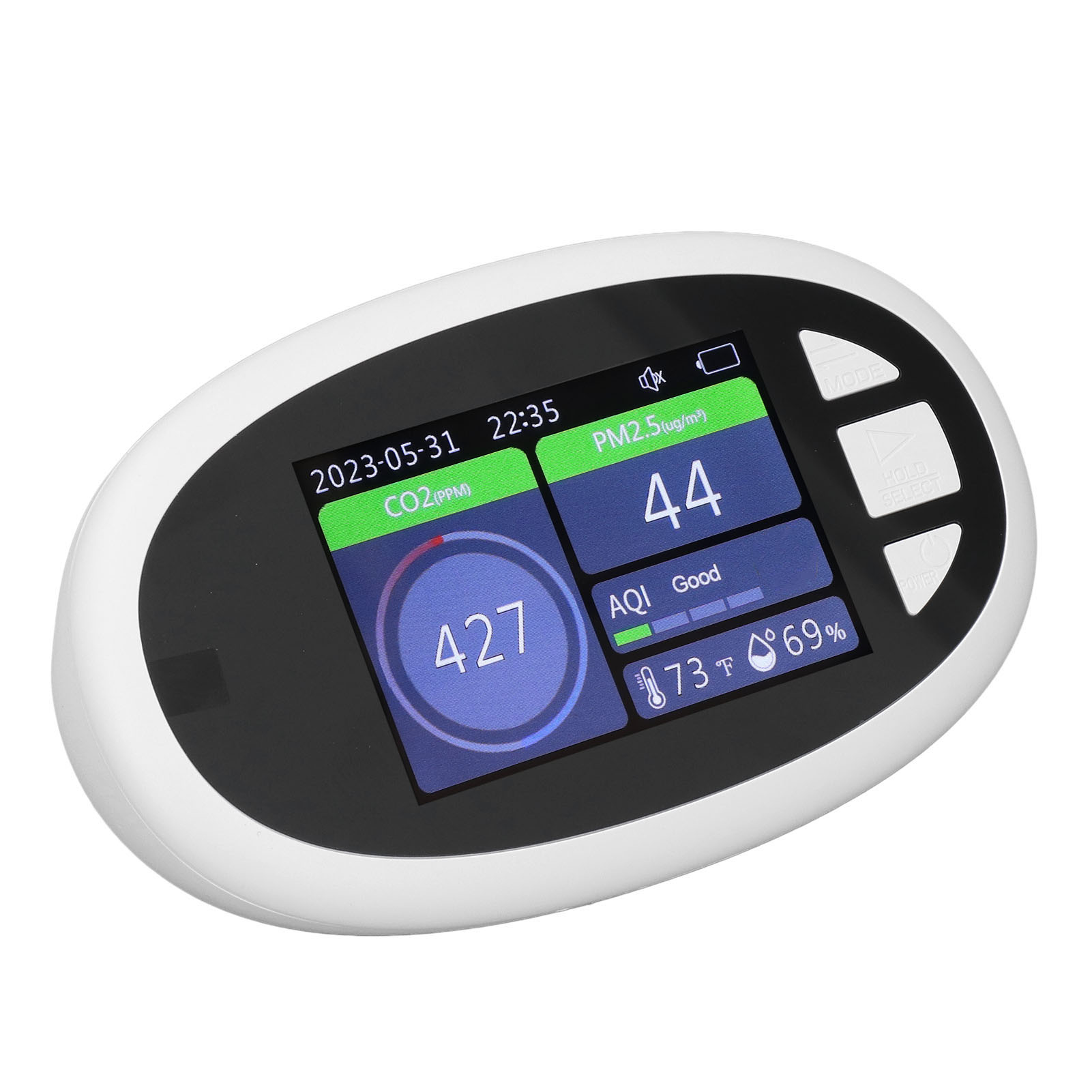 Luftqualitätsmonitor Mit Wlan-funktion Für Innenräume: Co2-messung, Kohlendioxidmessung, Feinstaubmessung (pm2,5), Temperatur- Und Feuchtigkeitsmessung Für Das Schlafzimmer