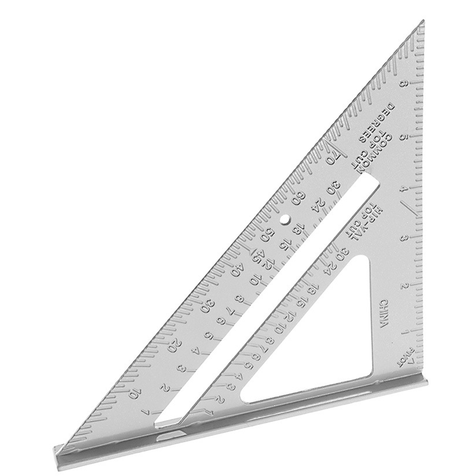 Dachsparrenwinkel 7 Zoll Aluminiumlegierung Metrisch/imperial Multifunktionaler Dreieck-zimmermannswinkel Für Holzbearbeitung Silber