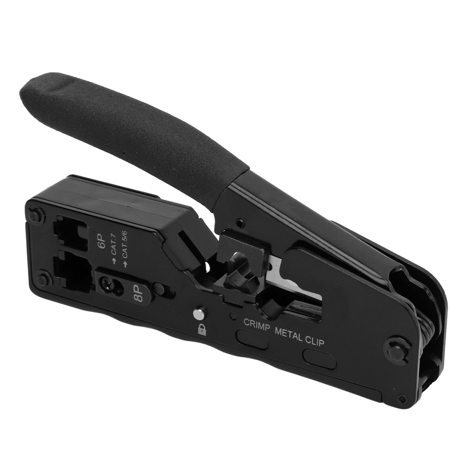 Rj45-crimpzange, Durchsteckcrimpzange, 6-polig, 8-polig, Ethernet-kabelcrimpzange, Abisolierzange, Abschneider Für Rj11, Rj12, Cat5, Cat6, Cat7