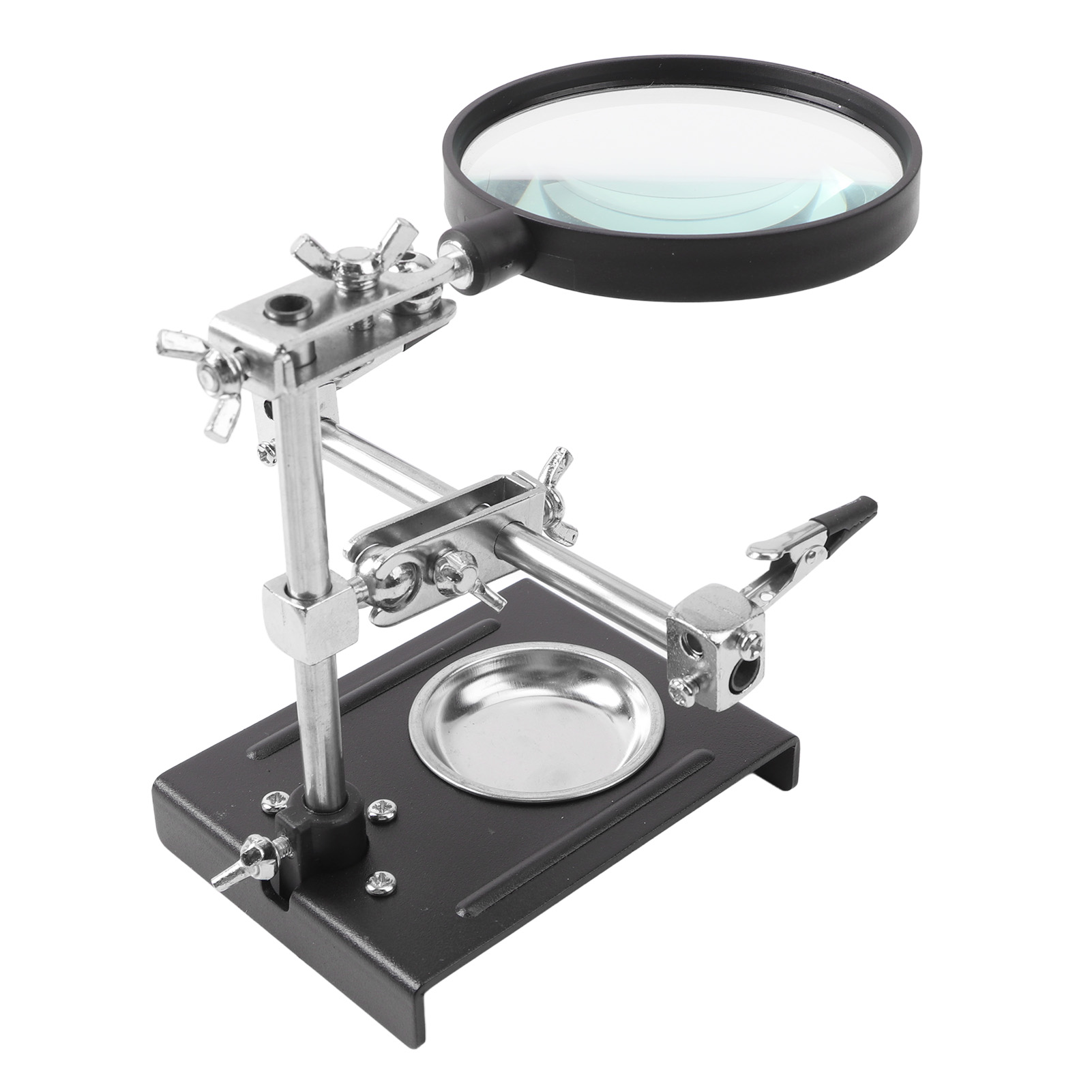 Lötstation Mit Vergrößerungsglas Und Praktischem Ständer Für Die Reparatur Von Leiterplatten In Mobiltelefonen, Inklusive Zusätzlicher Klemme.