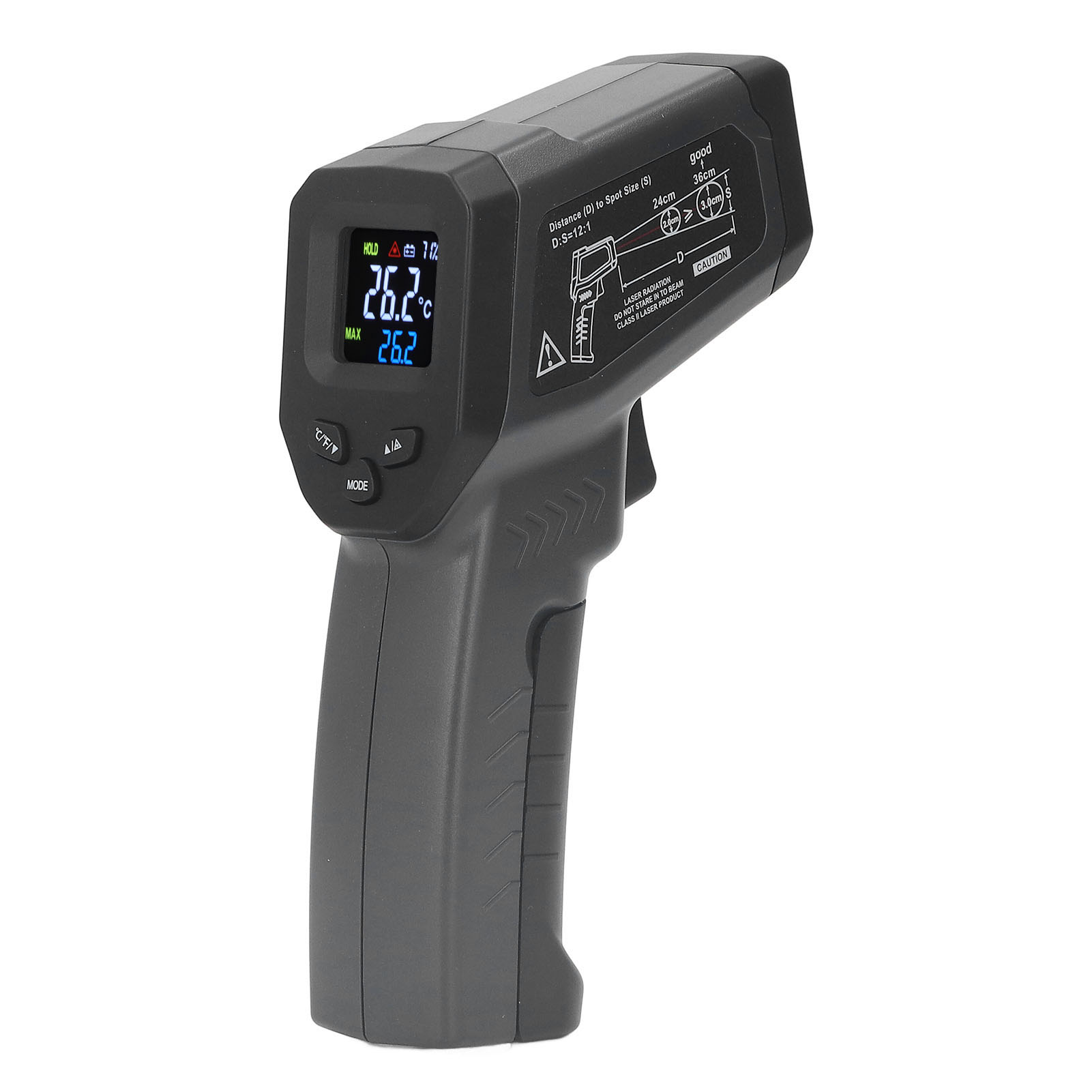 Infrarot-thermometer Für Die Zubereitung Von Speisen, Temperaturpistole Mit Einstellbarem Emissionsgrad 12:1, Digitales, Hintergrundbeleuchtetes Lcd-display, Grün