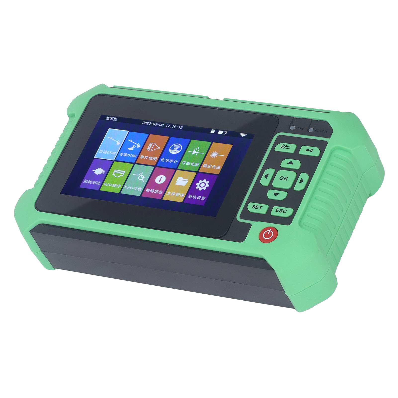 Otdr-lichtwellenleiter-tester (optisches Zeitbereichsreflektometer) Mit 4,3-zoll-touchscreen, 1550 Nm Wellenlänge, Aderfindungsfunktion, Eu-stecker, 100–240 V