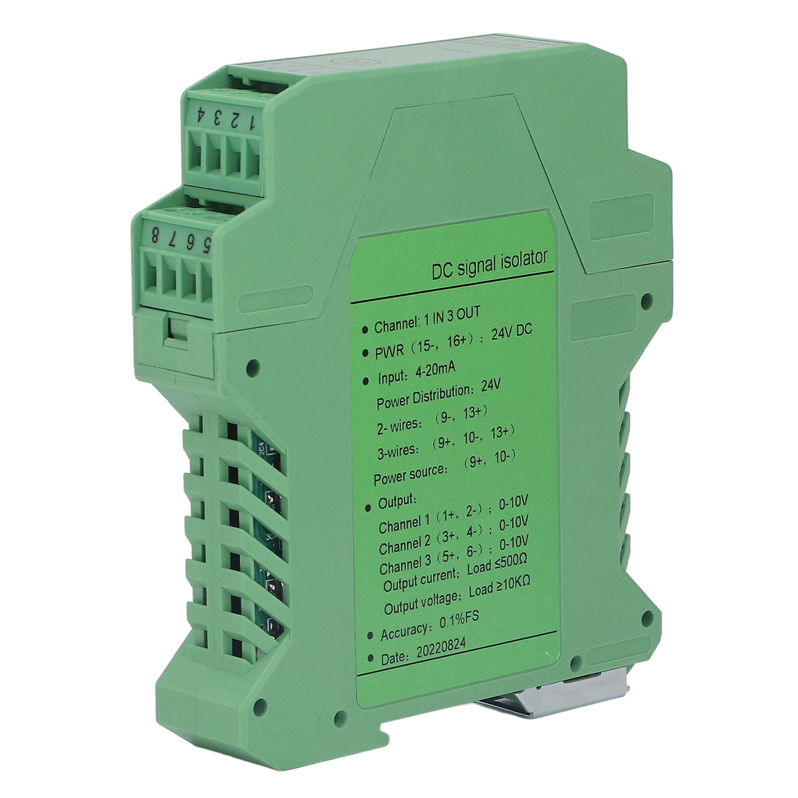 Stromsignal-isolator-transmitter 1 Eingang 3 Ausgänge Dc-signalaufbereiter Strom-spannungs-transmitter Für Sps-erkennung Dc24v 0-10v