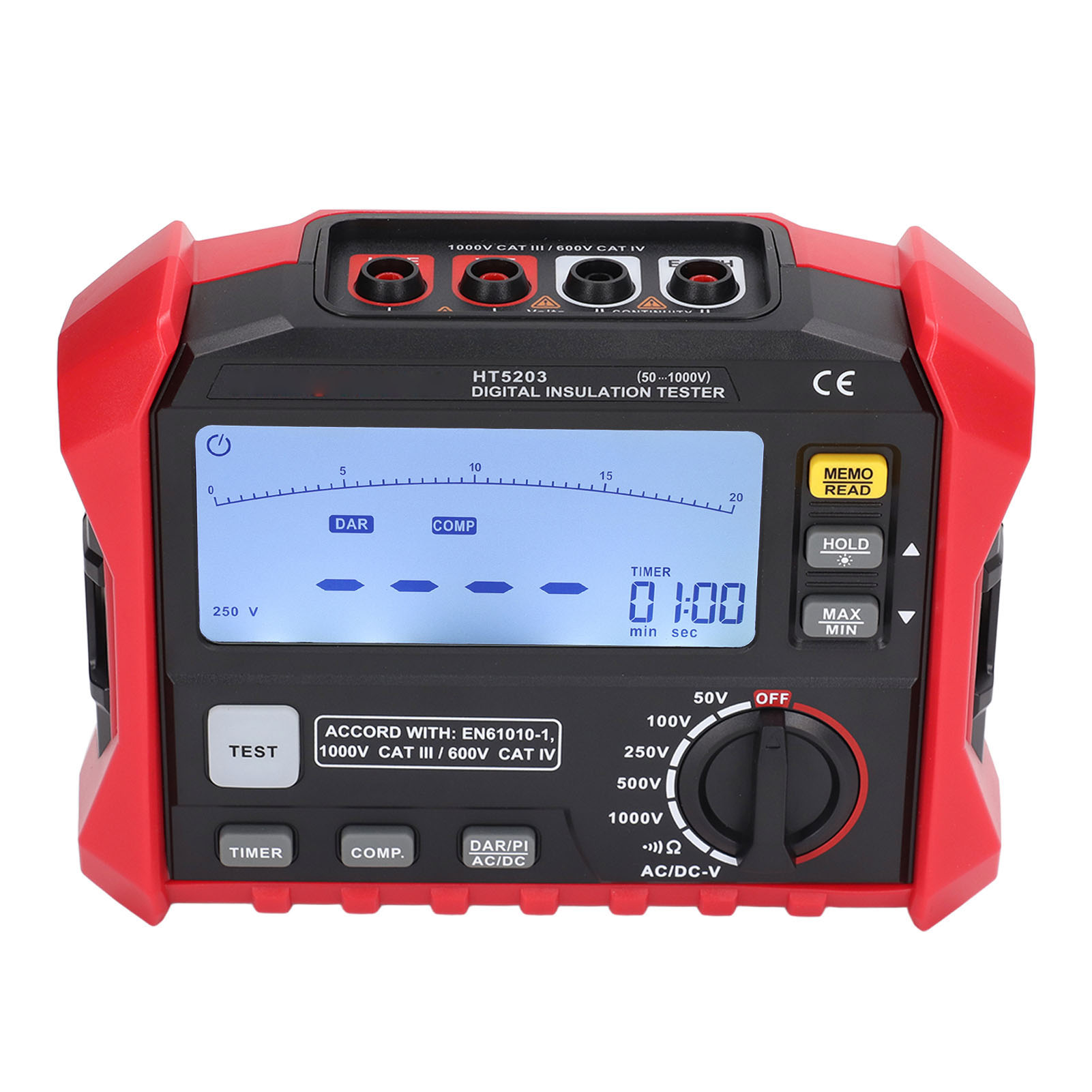 Isolationswiderstandsmessgerät Megohmmeter, Hochpräzises Digitales Multimeter Für Erdung Mit Hintergrundbeleuchtung