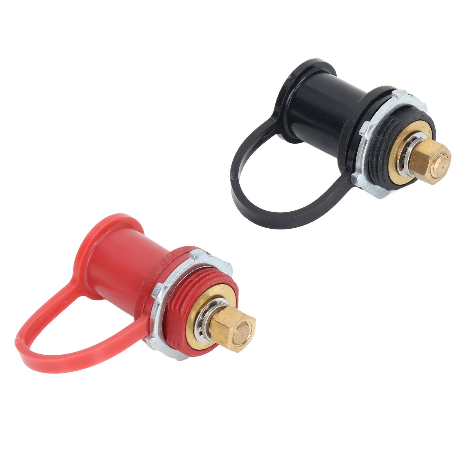Batterieladeanschluss-set Mit 20-mm-bolzenkappe Für Pkw, Wohnmobil Und Lkw, Schwarz/rot