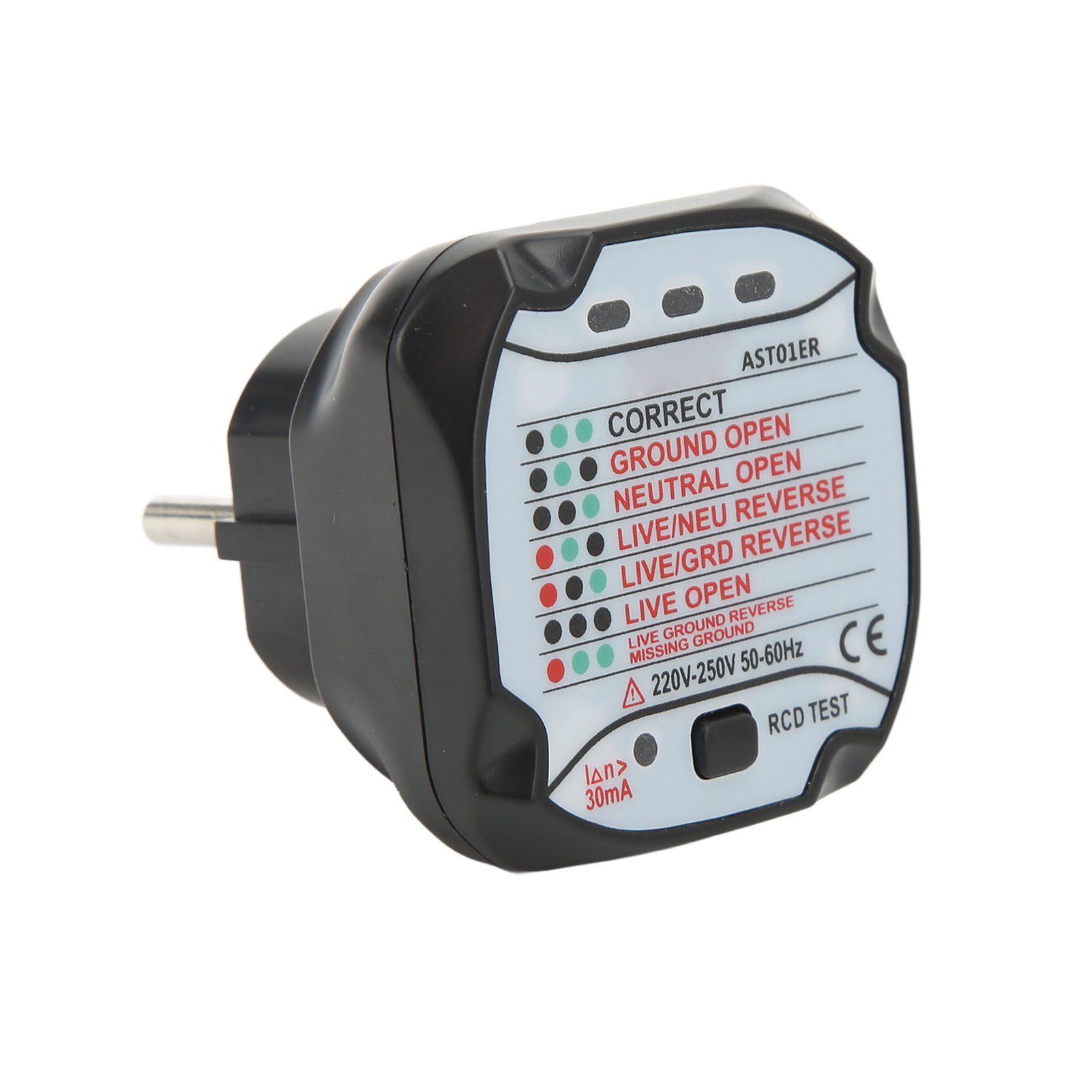 Steckdosentester – Präzise Erkennung – Schnelle Reaktionszeit – Steckdosendetektor – Eu-stecker 220–250 V