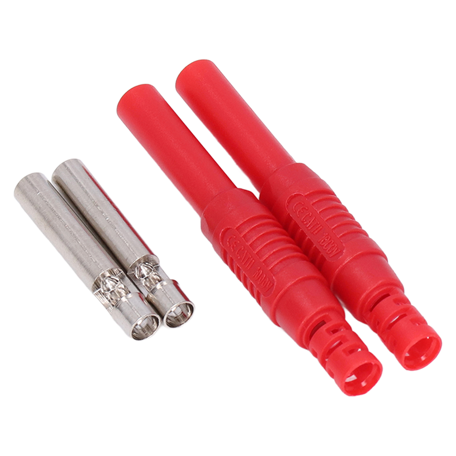 1 Mm² Prüfkabelverlängerung (buchse Auf Buchse) Mit Messingstecker J.70030rot