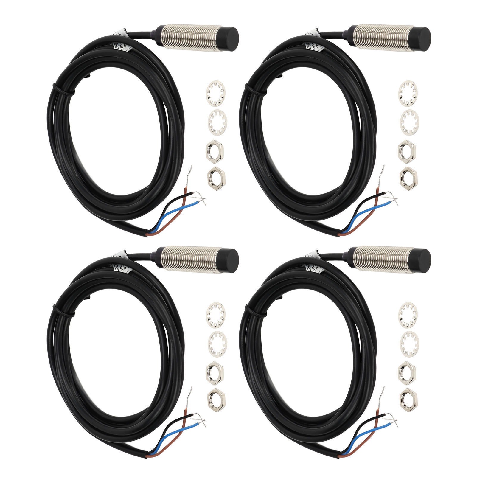 4er-set Induktiver Näherungsschalter, 12-mm-sonde, Npn-3-draht-öffnerkontakt, 4-mm-erfassungssensor, 6–36 V Dc