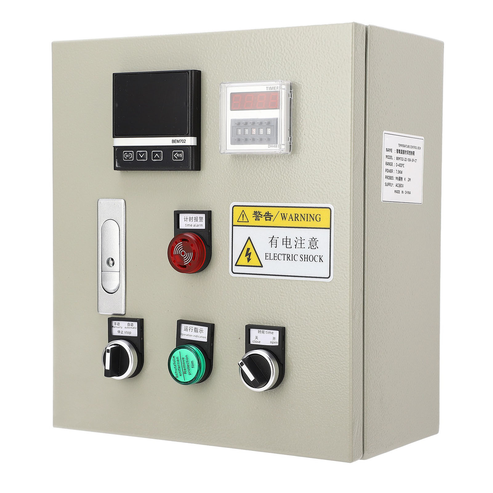 Temperaturregler 0 Bis 400 °c, Digitalanzeige, Thermostatbox Mit Thermoelement, 3-phasig, 380 V Ac, 7,5 Kw