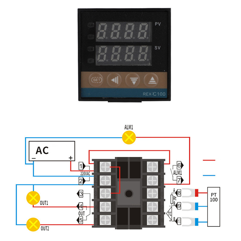Digitaler Pid-temperaturregler Mit Hd-digitalanzeige, Mehrsignal, 220 V, Vollautomatisch, Einstellbarer Digitaler Pid-thermostat