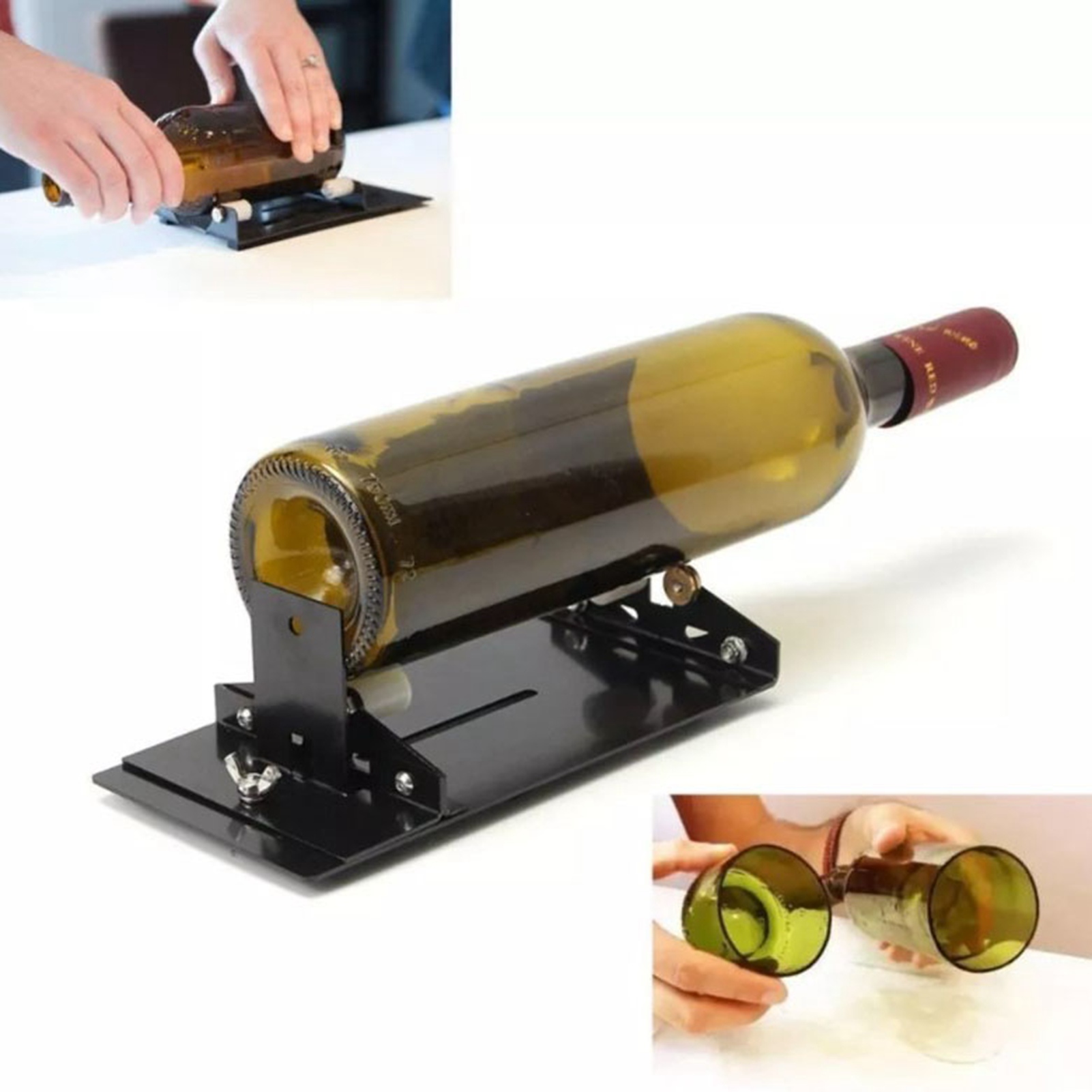 Glasflaschenschneider, Schnell Und Präzise, Diy-schneidewerkzeug-set, Edelstahl, Schwarz