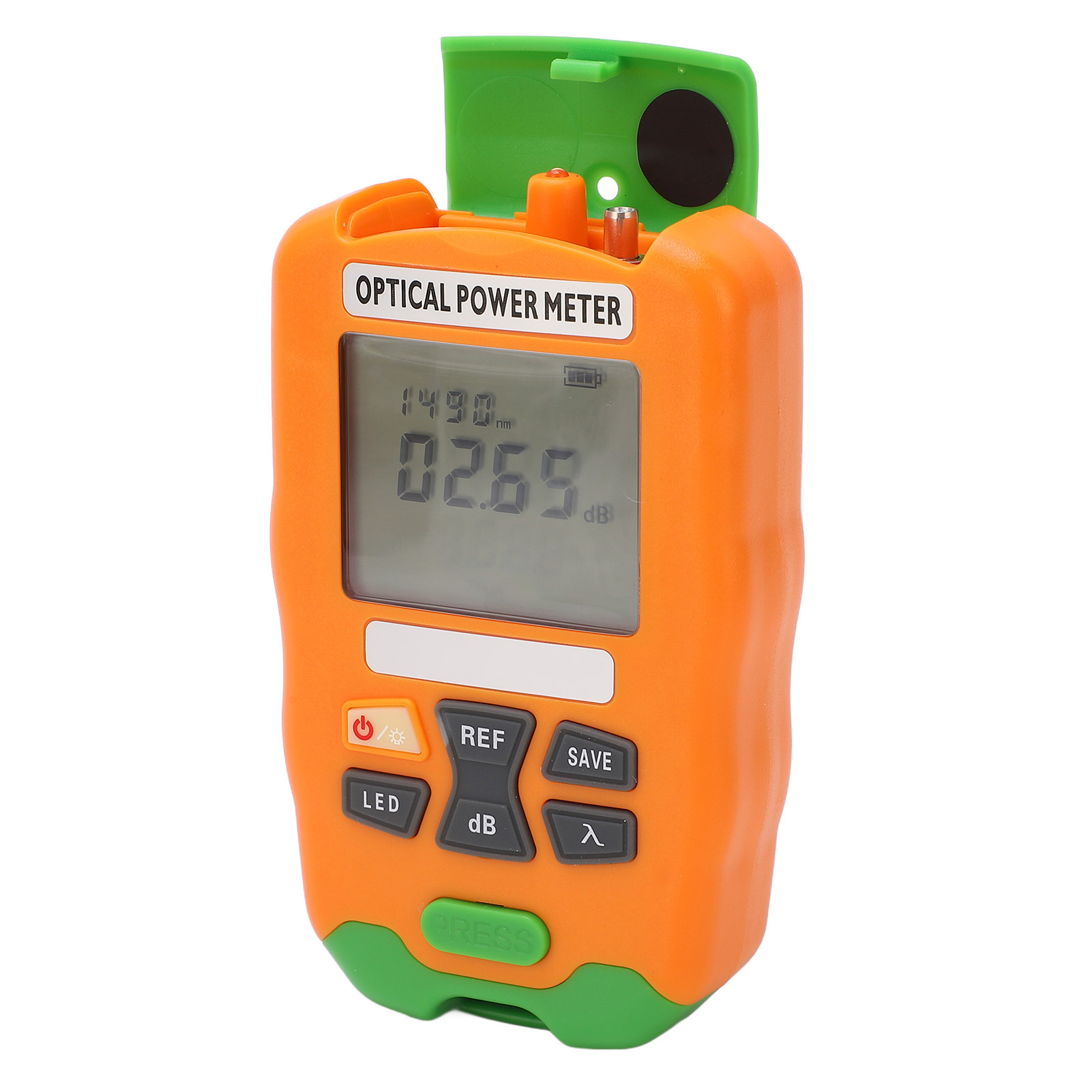 Orange Mini-glasfaser-leistungsmesser – Schnell, Präzise, Empfindlich, Robust – Kleiner Glasfasertester –70 Bis +10 Dbm