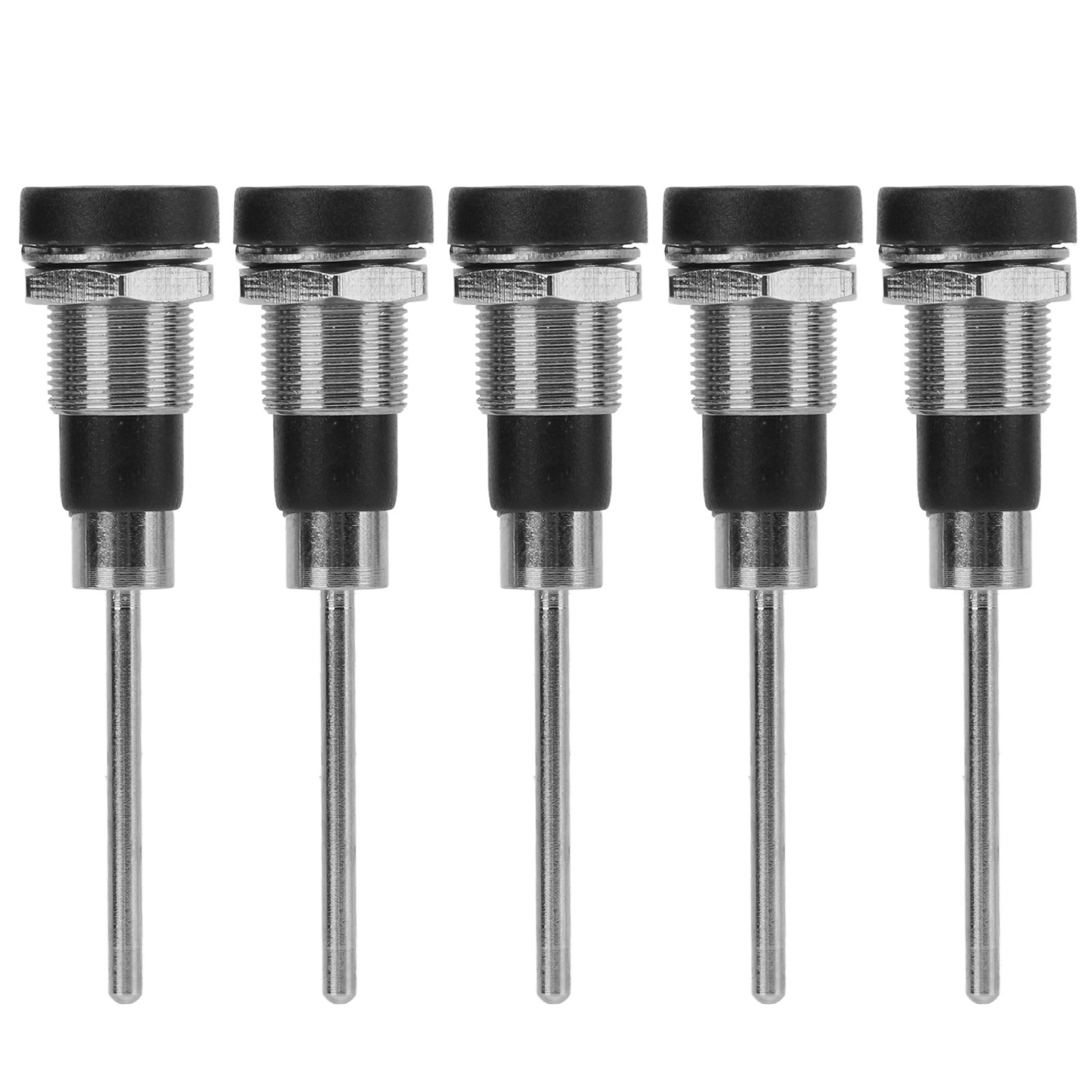 5-teiliges Bananenstecker-set (4 Mm) Mit Vernickelten Messing-anschlussklemmen, J.40013, Schwarz