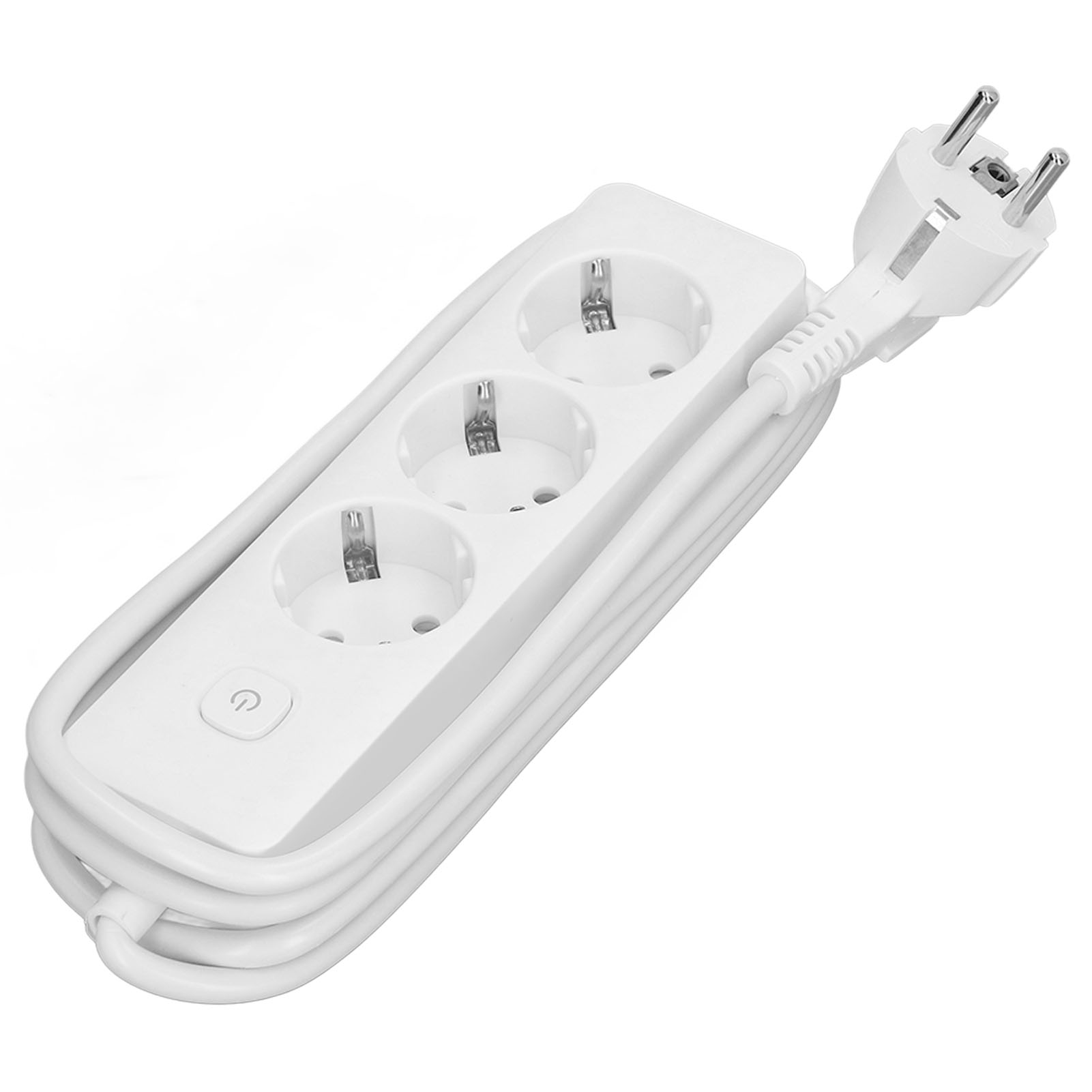 Steckdosenleiste 2200w Mit Mehreren Steckdosen, 10a Anschlussdose, Eu-stecker, 250v, Sf008‑3, 3 Steckdosen