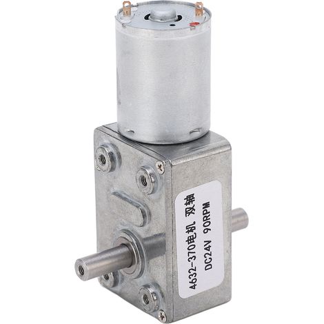 Gleichstrom-getriebemotor, Doppelwelle, Drehrichtung Einstellbar, Quadratische Turbine, Schneckengetriebe, Drehzahlreduzierung, 24 V Dc, 90 U/min