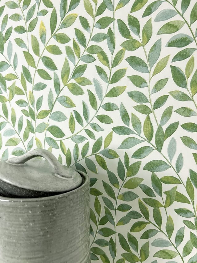 Newroom Vliestapete Ambra Grün Blätter Natur Strukturiert FSC®