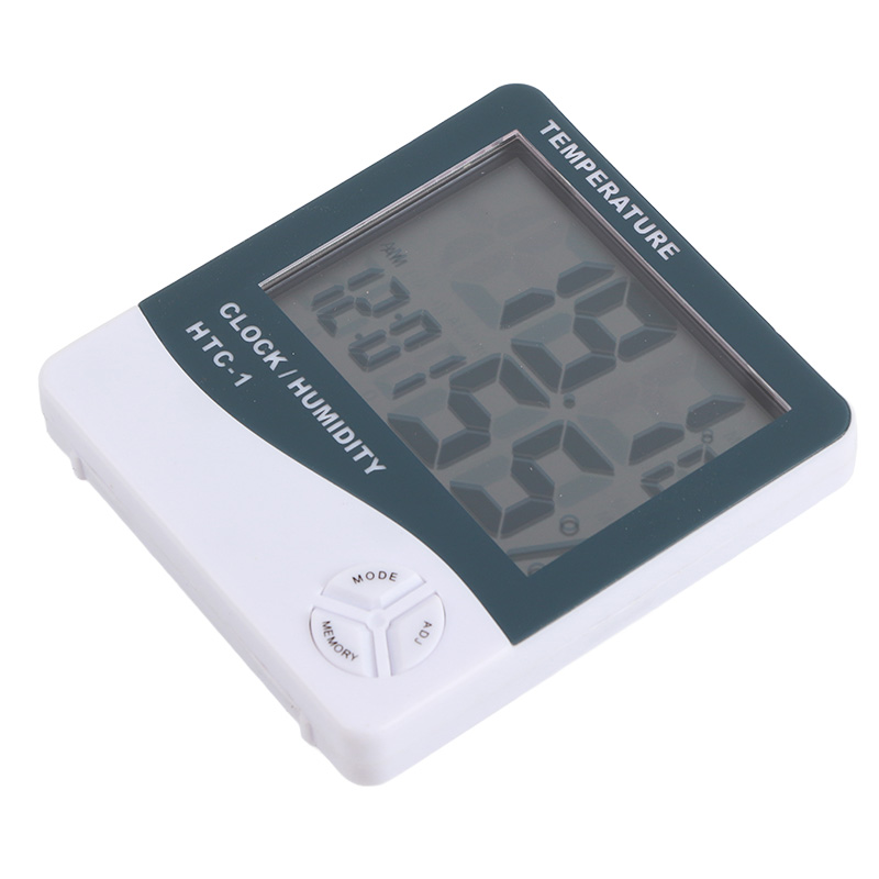 Feuchtigkeitsthermometer Aus Kunststoff, Präzise Messung, Großes Display Mit Zeitanzeige, Innenraum-feuchtigkeitsmesser Htc-1