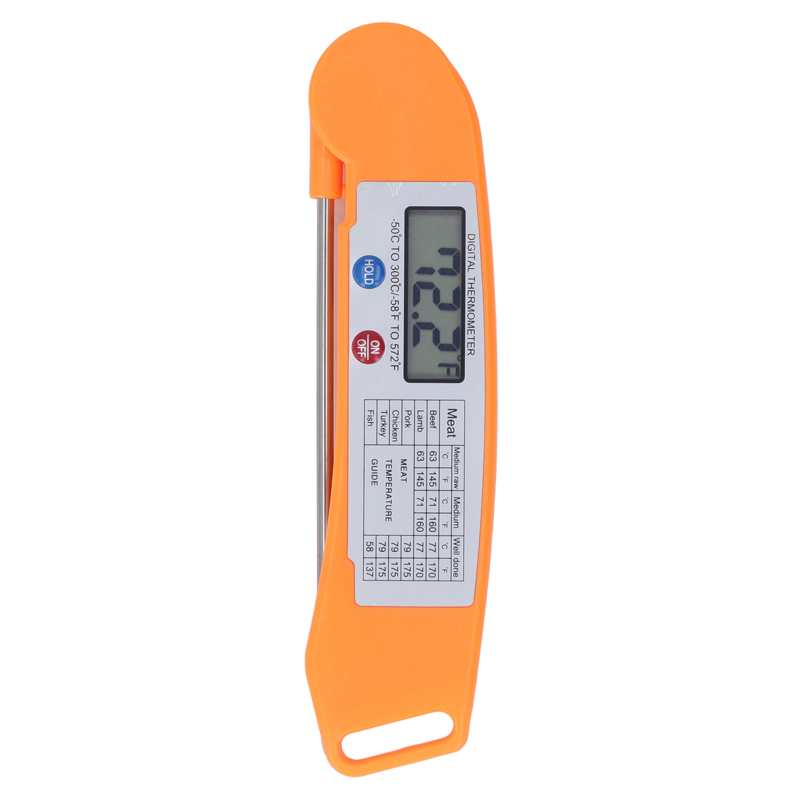 Digitales Elektronisches Lebensmittelthermometer, Faltbar, Intelligent, Sofort Ablesbar, Für Die Zubereitung Von Orangen