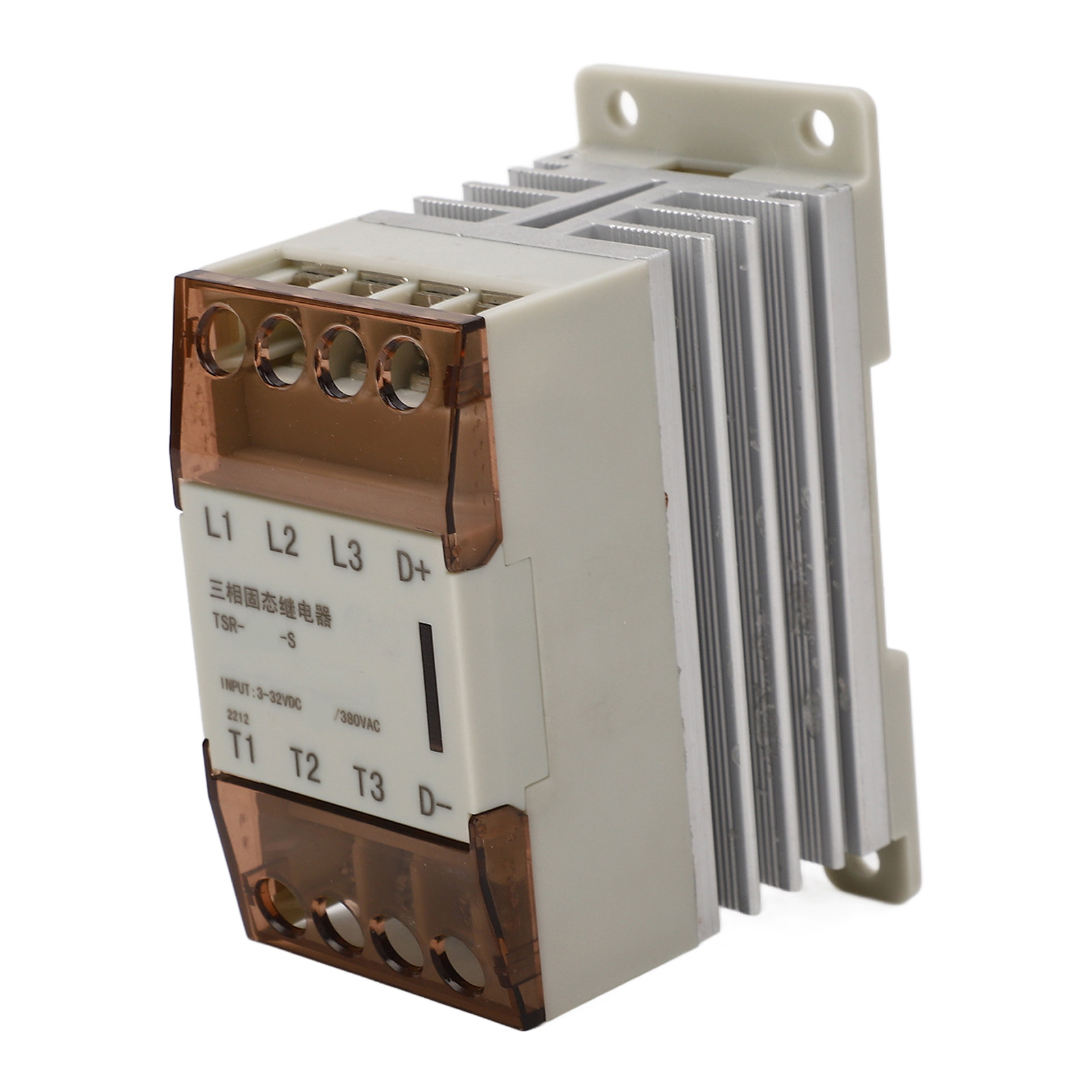 Dreiphasen-halbleiterrelais Mit Kühlkörper, 3–32 V Dc Steuerspannung, 24–380 V Ac Lastspannung, Weißes Gehäuse, 10 A Tsr 10da S