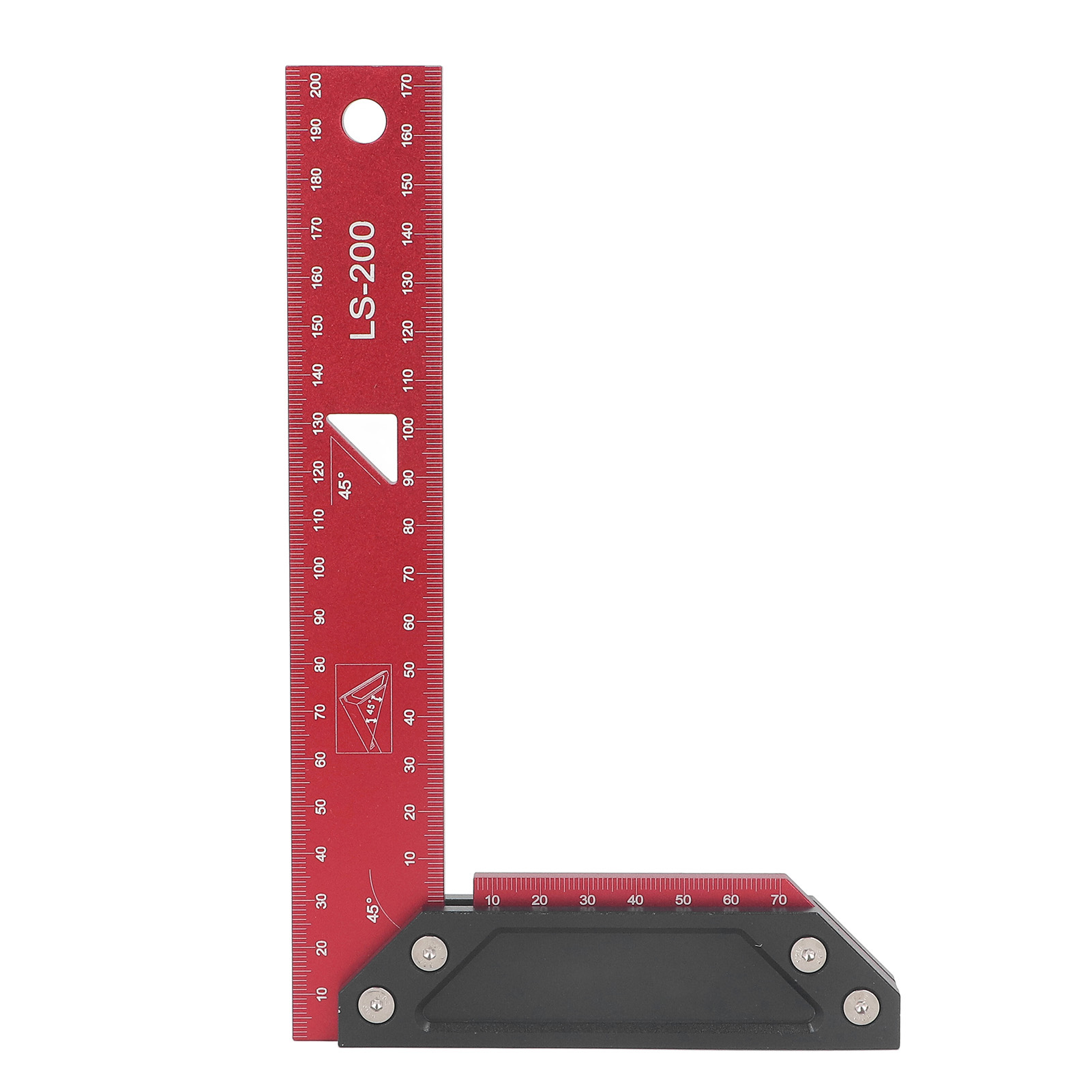 L-förmiger Messlineal Für Holzbearbeitung, Professionelles Anreißwerkzeug Aus Aluminiumlegierung, 200 Mm