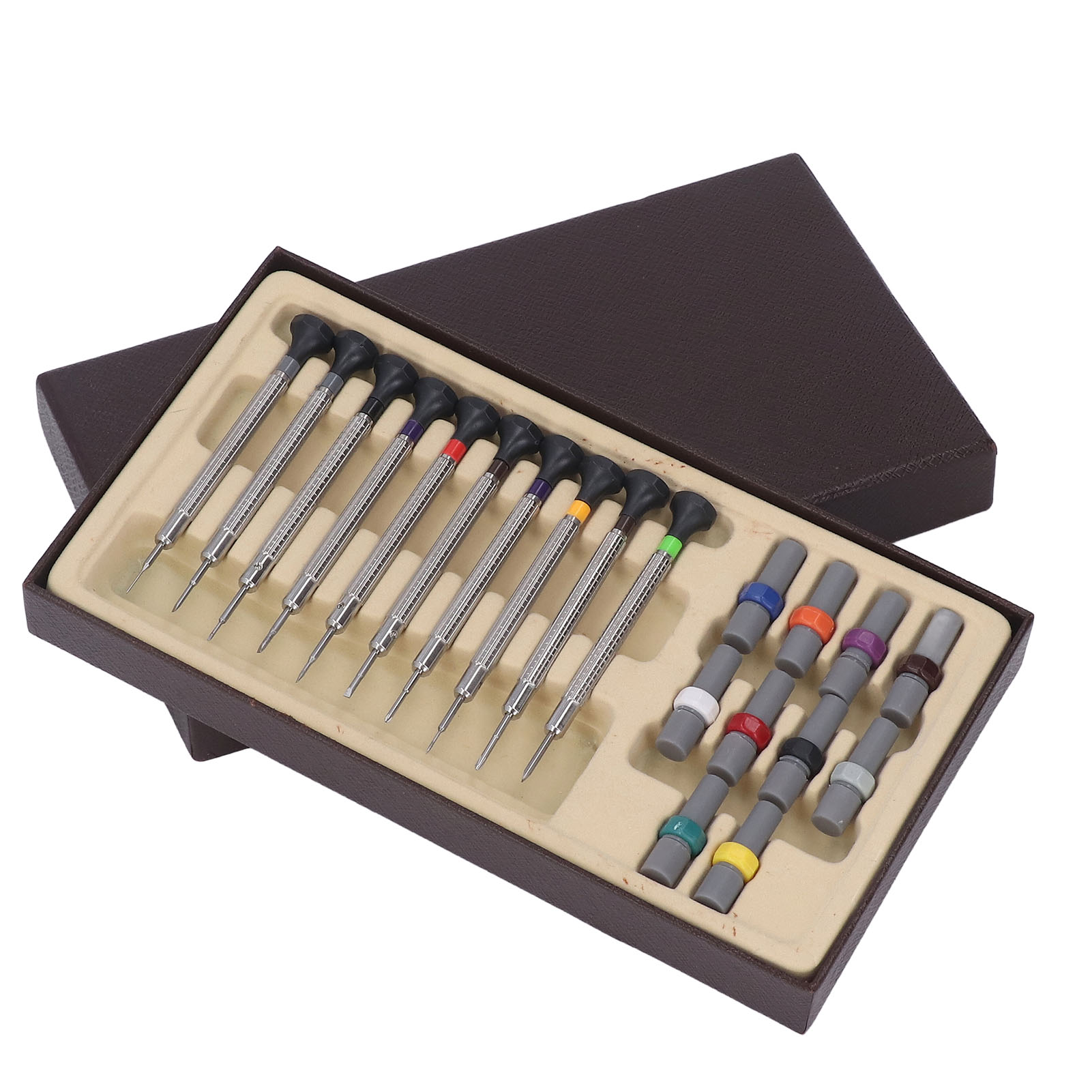 10-teiliges Uhrenreparatur-schraubendreher-set, Edelstahl, Gerändelt, Präzise Handwerkzeuge