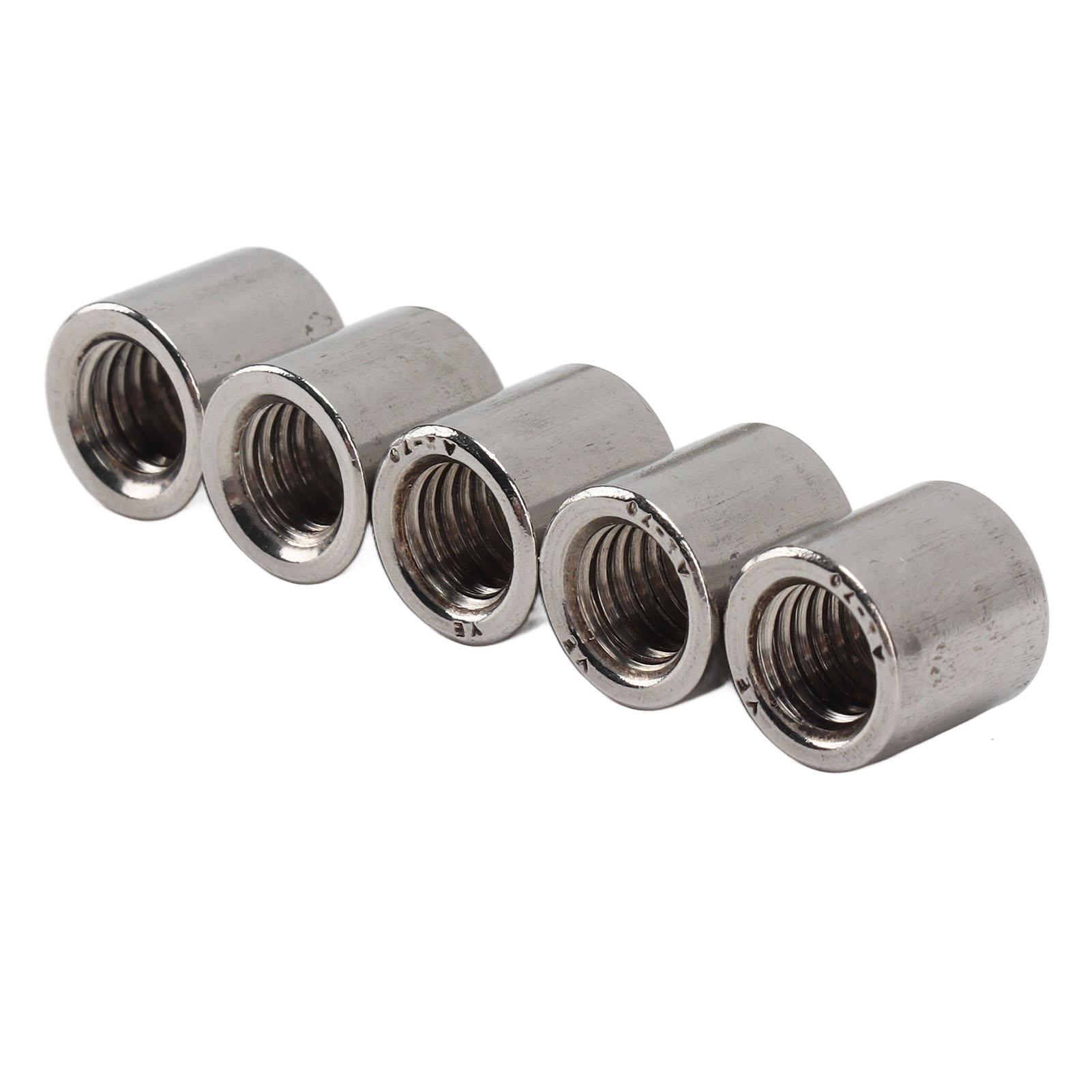 50 Stück Kupplungsmuttern, Rundstangenverbinder, Innengewinde 304 Edelstahl M8x1,25, 12 L12 Mm