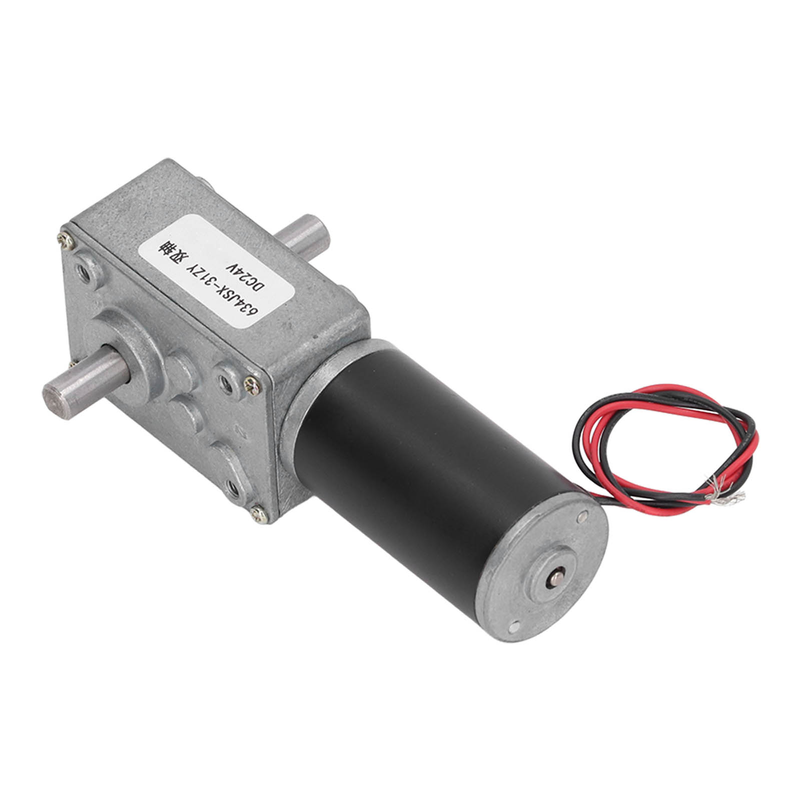 Gleichstrom-getriebemotor, Mikro-hochdrehmoment-drehzahlreduzierungsturbine, Elektrisches Selbsthemmendes Reversibles Schneckengetriebe, 24 V, Doppelwelle, 100 U/min