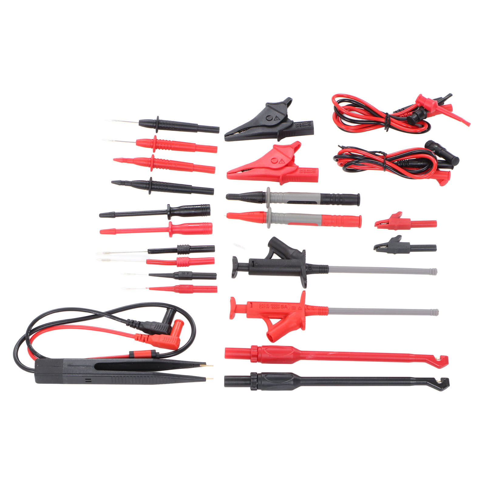 25-teiliges Multimeter-testkabel-set Mit Prüfspitzen, Messleitungen, Drahthaken, Krokodilklemmen Und Pinzette Für Digitale Elektrische Prüfungen