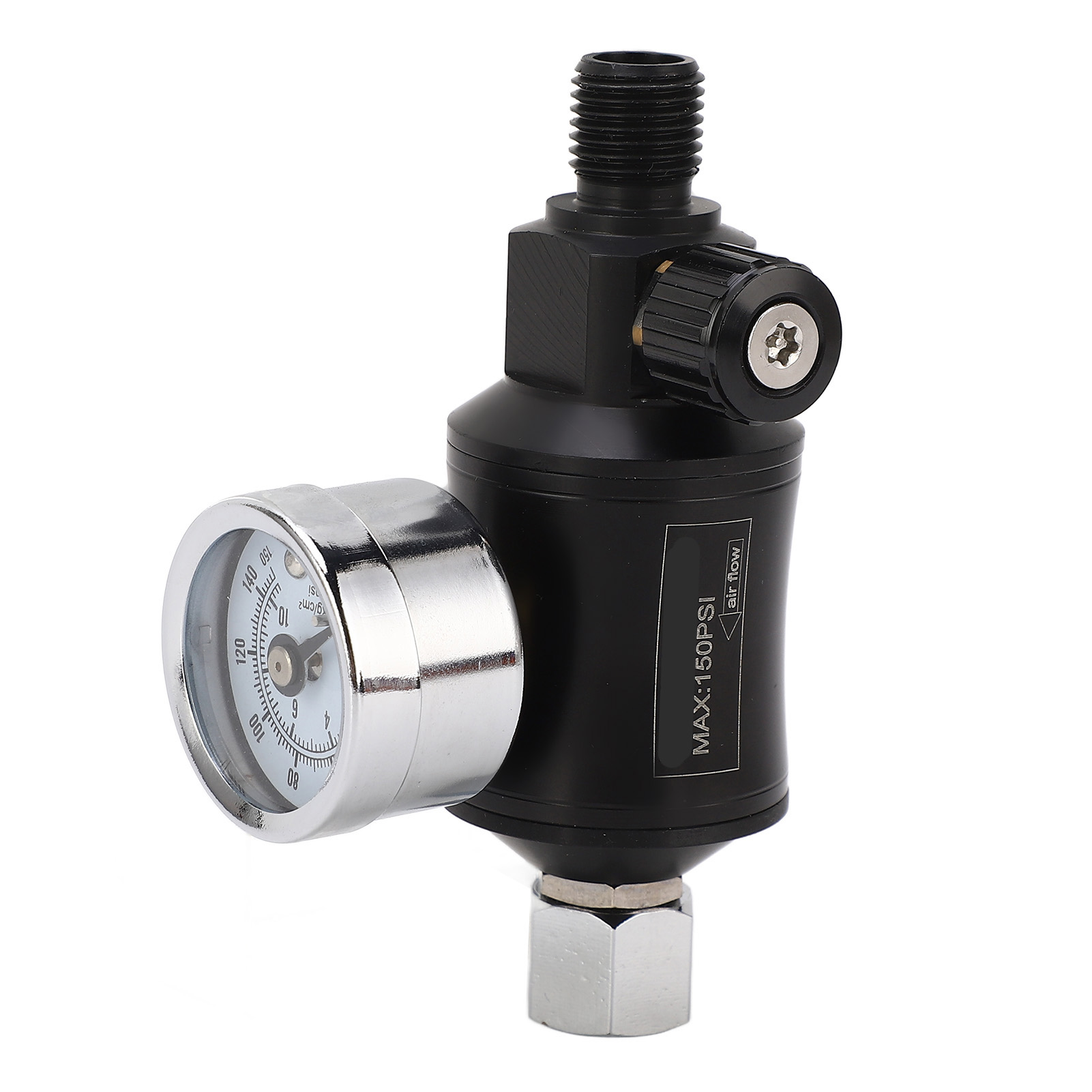 Pneumatisches Einstellventil Mit Manometer Für Spritzpistolen, 1/4" Npt-einlass/auslass