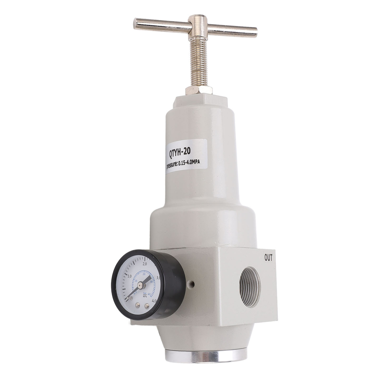 Automatischer Luftdruckregler Mit Überdruckventil, Steuerung Aus Aluminiumlegierung Mit Manometer, Qtyh‑20, 0,15–4,0 Mpa
