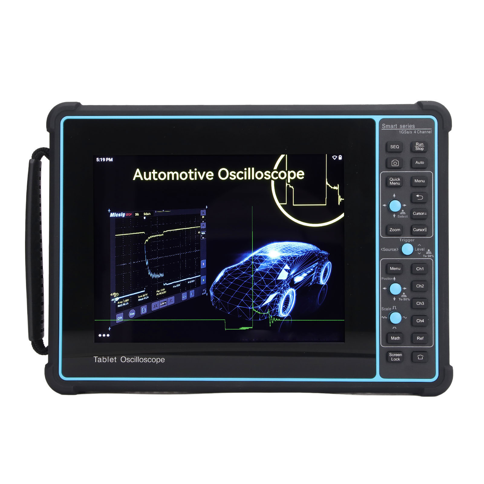 Tablet-oszilloskop Für Die Automobilindustrie, 100 Mhz, 4 Kanäle, 70 Mpts, 1 Gsa/s, Lcd-digitaloszilloskop, 100–240 V, Eu-stecker