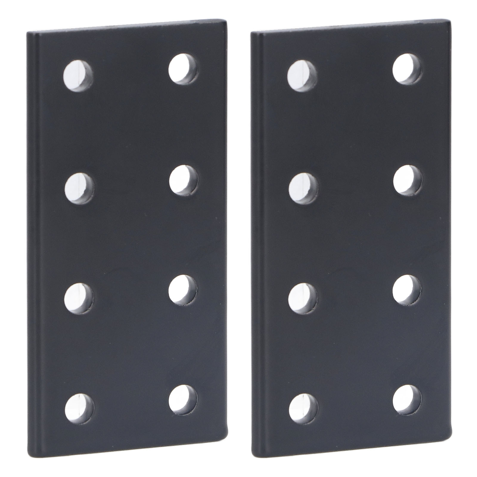 2 Stück 8-loch-verbindungsplatte Aus Aluminiumlegierung, Rechteckig, Schwarz, Für Tisch Und Bett