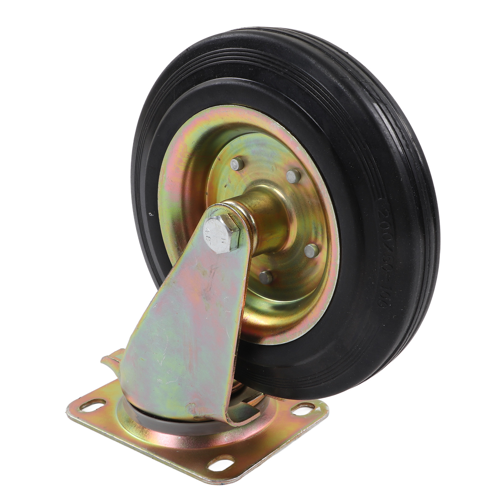 Lenkrolle Mit 8-zoll-nabe Aus Aluminiumlegierung, Gummigewinde Und Rollenlager, Tragkraft 440 Lbs (ca. 200 Kg) Für Wagen