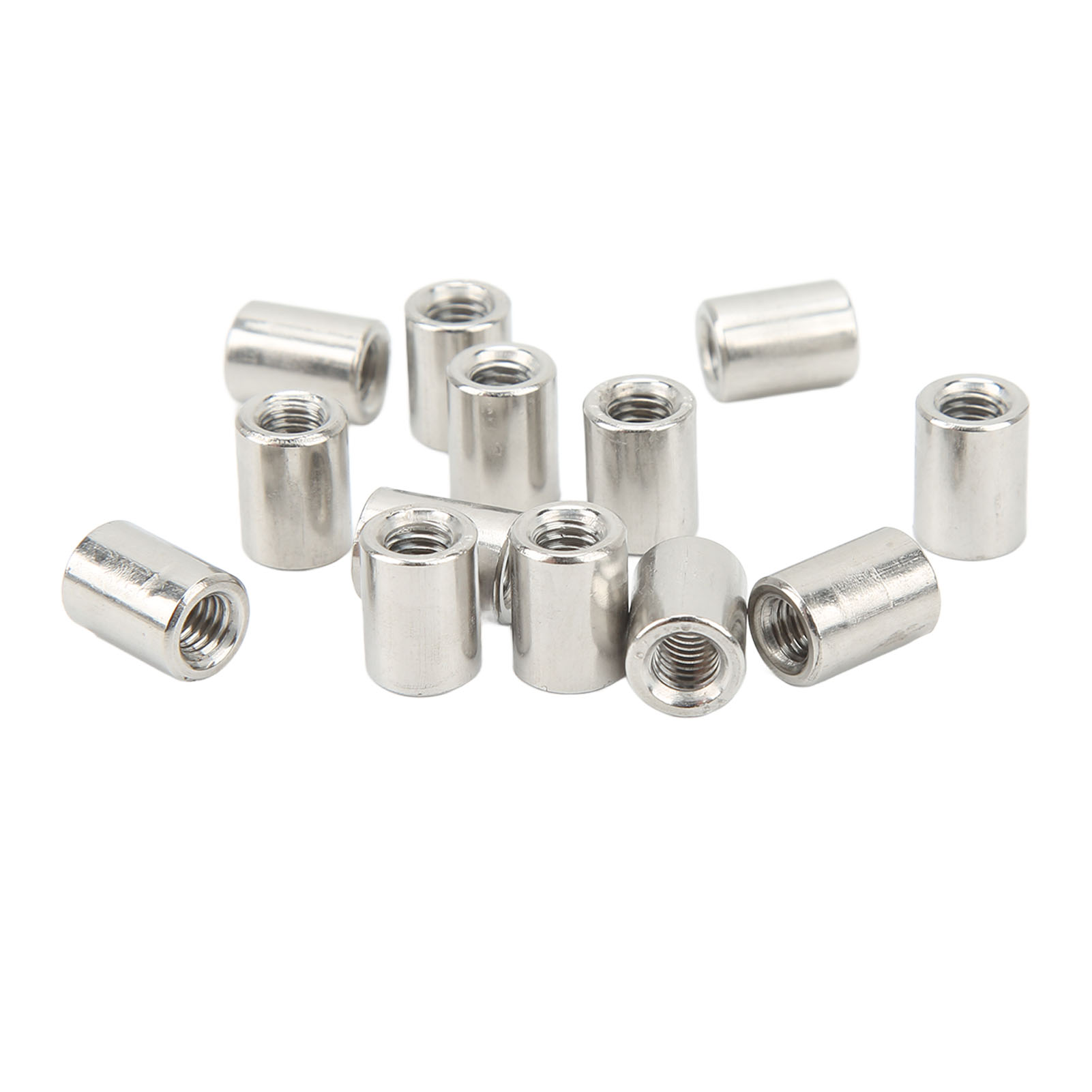 50 Stück Kupplungsmuttern, Rundstangenverbinder, Innengewinde 304 Edelstahl M6x1,0, 10 Stück, L13 Mm