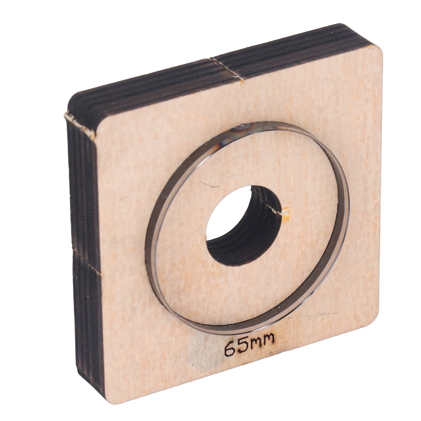 Kreisförmige Stanzform Mit 65 Mm Durchmesser, Inklusive Holzplatte