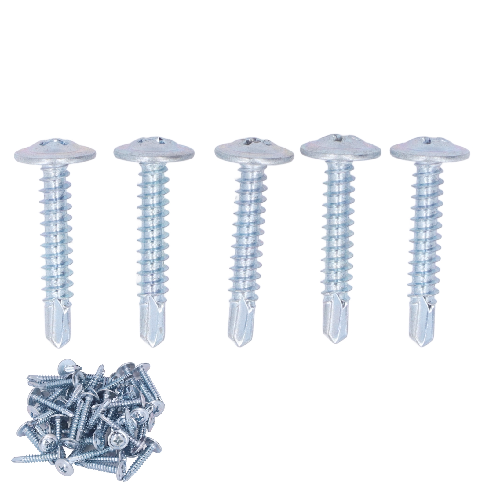 50 Stück Rundkopf-bohrschrauben 4,2 X 25 Mm, Verzinkter Stahl, Unterlegscheiben Für Möbelreparaturen