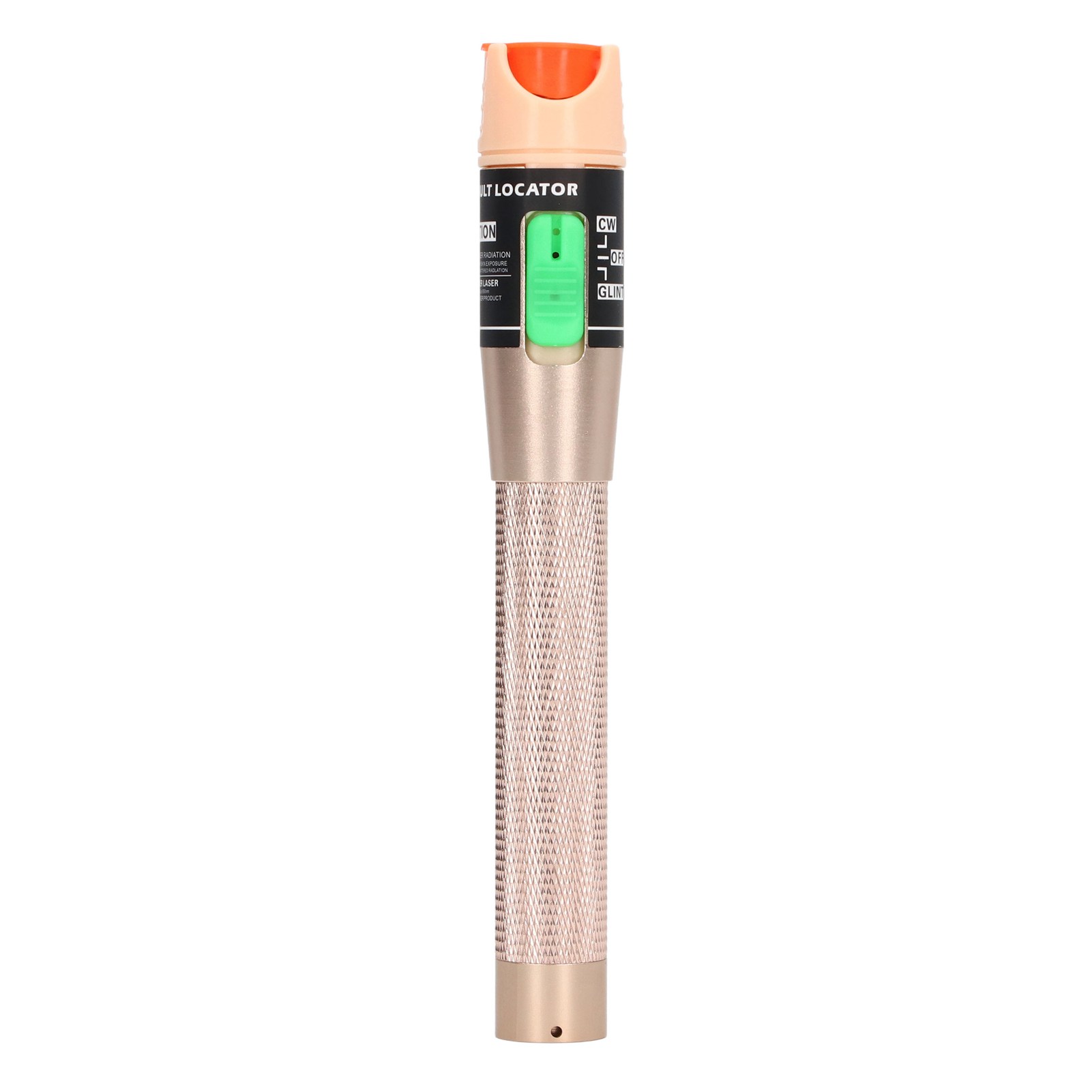 Vfl-rotlichtstift, Rutschfester Griff, Staubdicht, Aus Aluminiumlegierung, 2,5-mm-stecker, Glasfaser-fehlerortungsgerät, Gold, Mehr Als 30 Mw