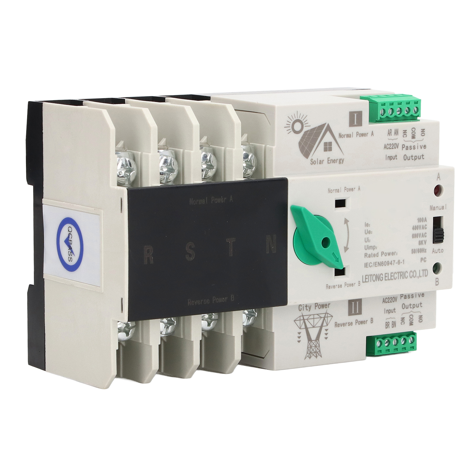 Automatischer Dual-power-umschalter 4p Millisekunden-schaltung Schnellregler Pv Auf Netz Ac220v 100a