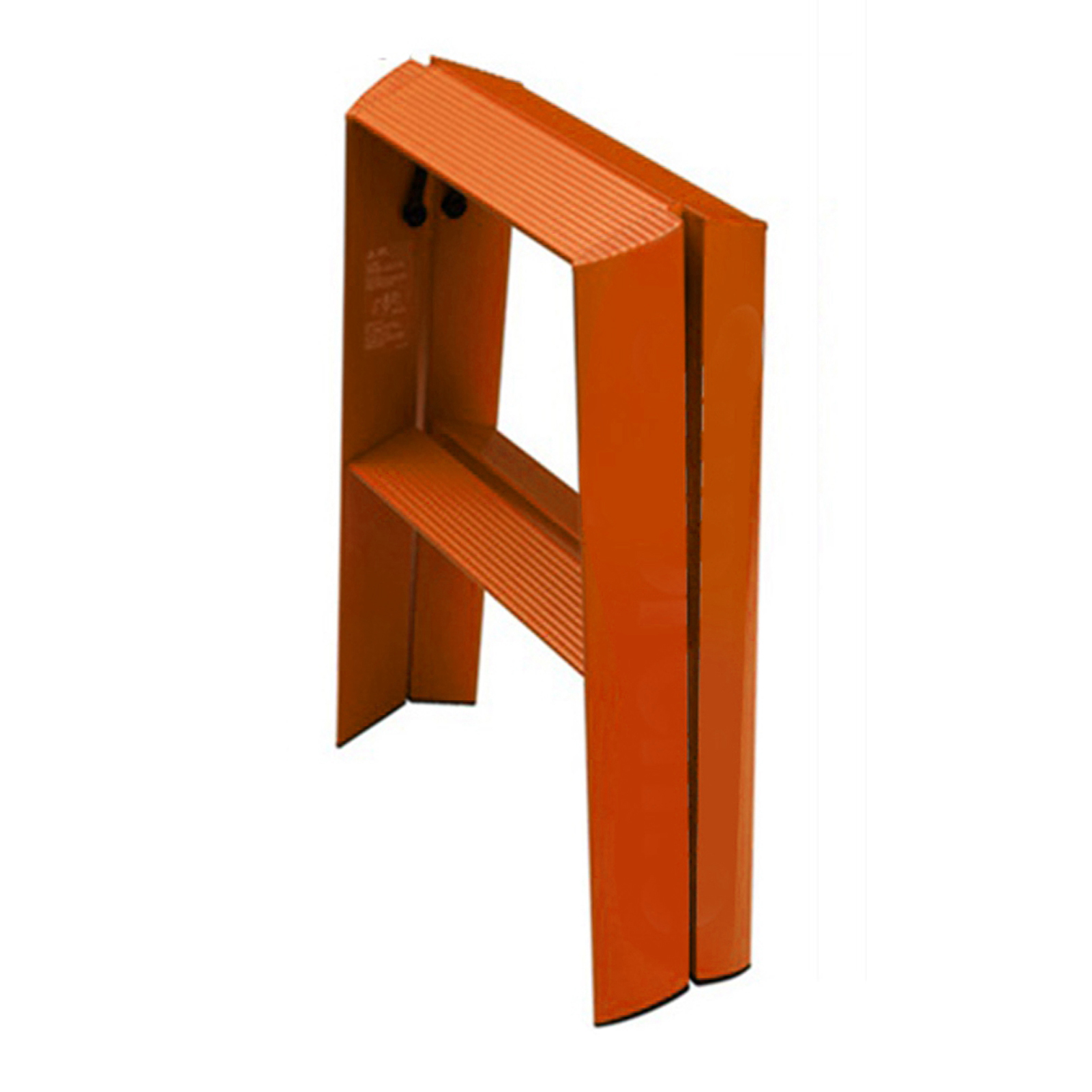 Klappbare Trittleiter Mit 2 Stufen Aus Aluminiumlegierung, Sicher Und Verstärkt, Haushaltsgerät, Orange