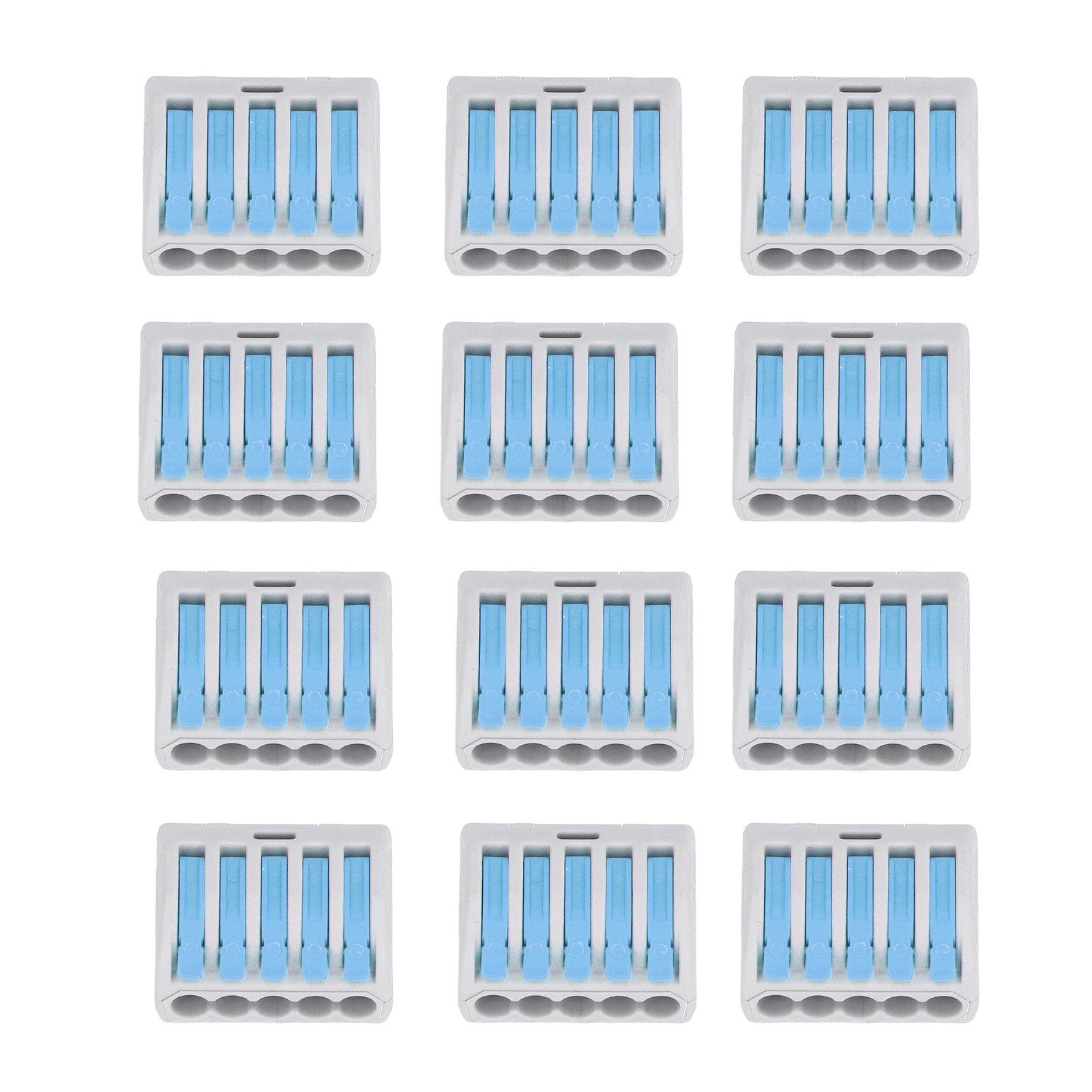 40 Stück Hebelmutterverbinder 5-polig, Kompakt-draht-schnellanschluss-klemmenblock Pct-215blau