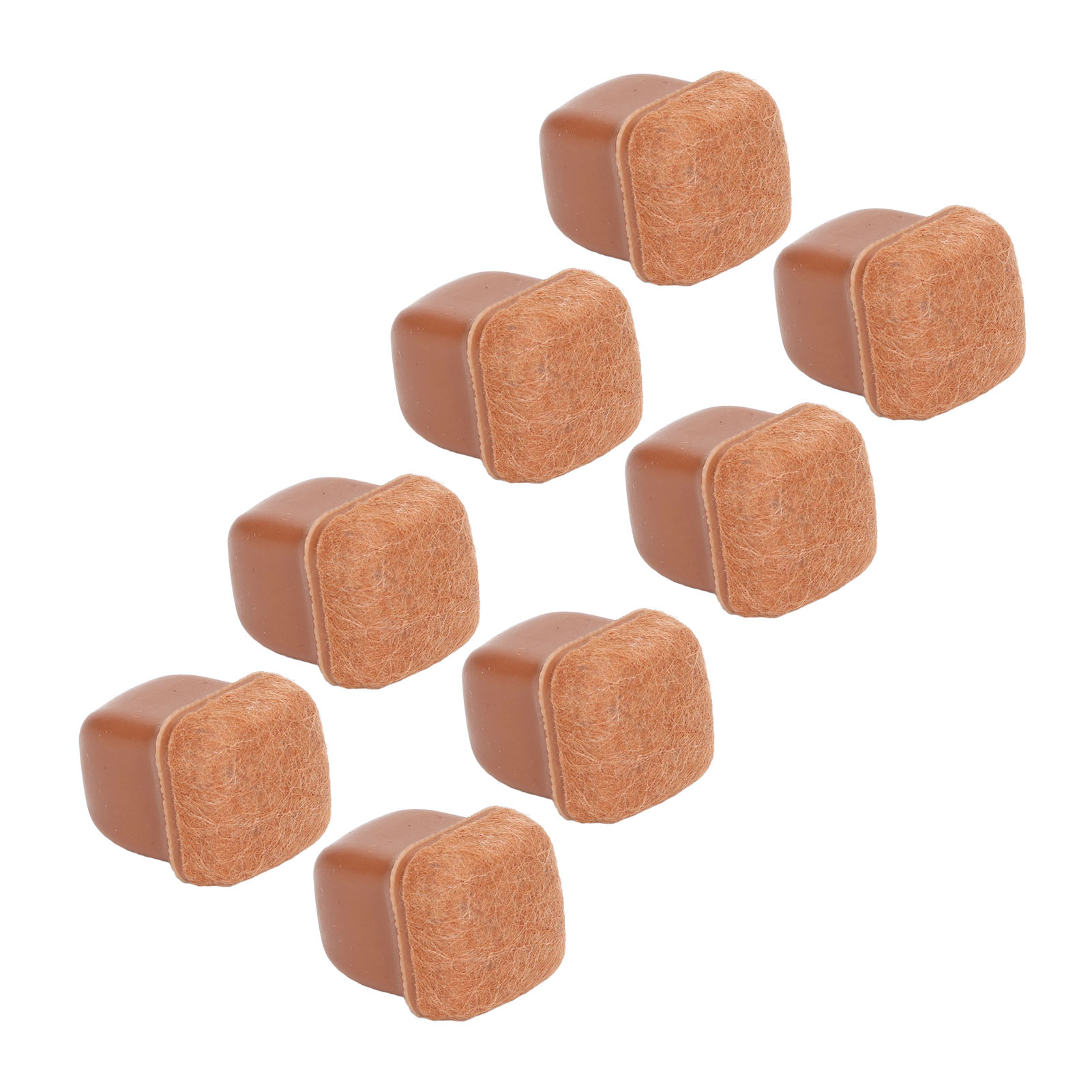 8-teiliges Set Stuhlbeinschoner, Hockerfüße, Tischbeinschoner, Geräuscharm, Verdickt, Braun, Quadratisch, Größe S