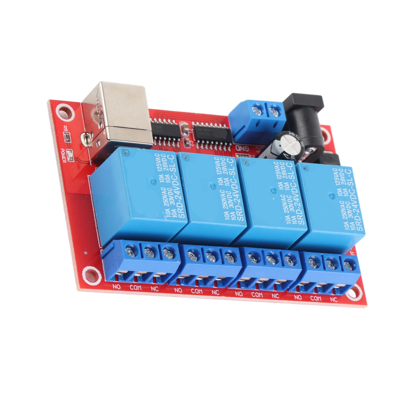 4-kanal-relaismodul, Usb-anschluss, Kostenlose Dc-relaisplatine, Computersteuerung (sps), 3 Betriebsmodi, 24 V