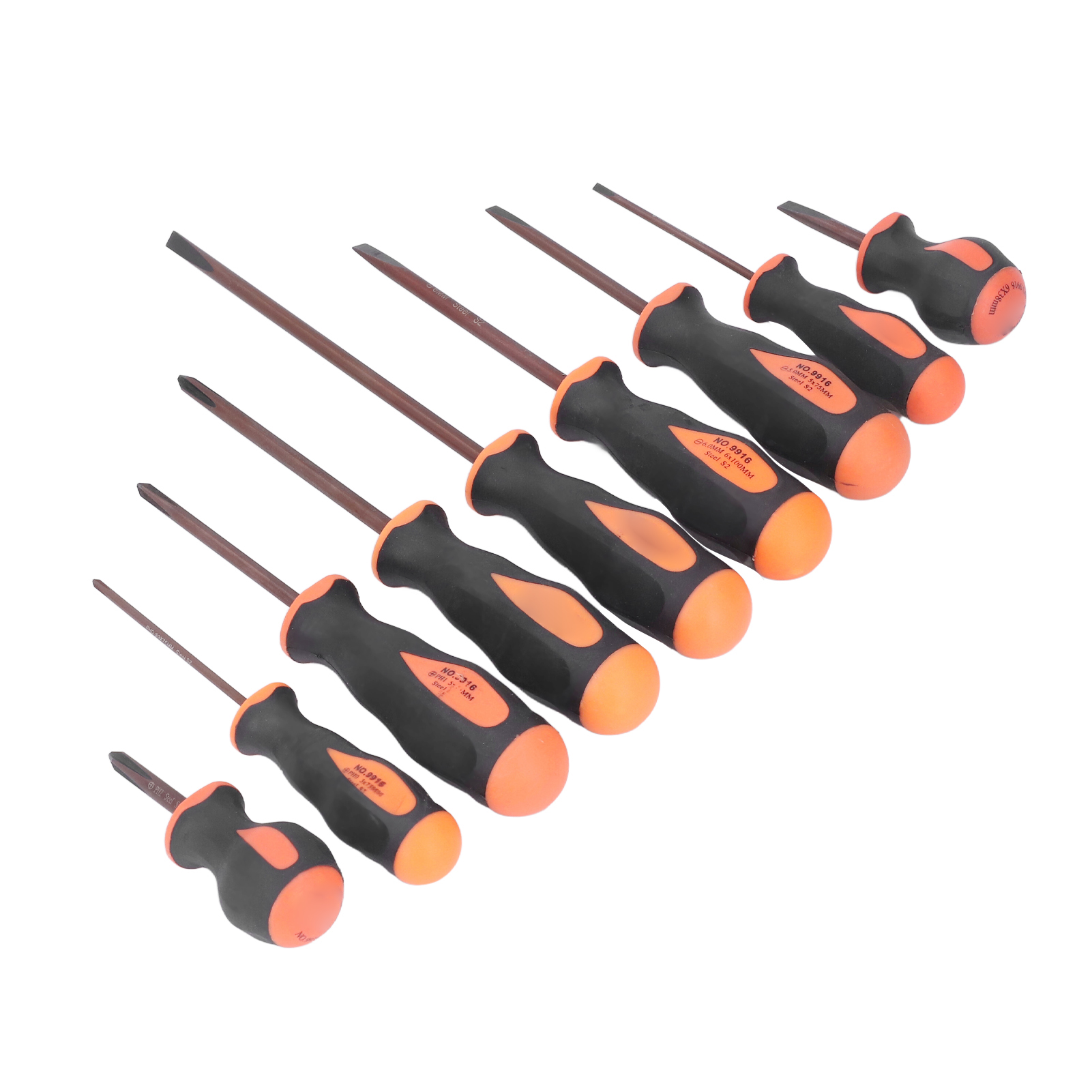 9-teiliges Set Magnetischer Bit-schraubendreher Aus S2-legierungsstahl Mit Kreuzschlitz Und Ergonomischem Griff