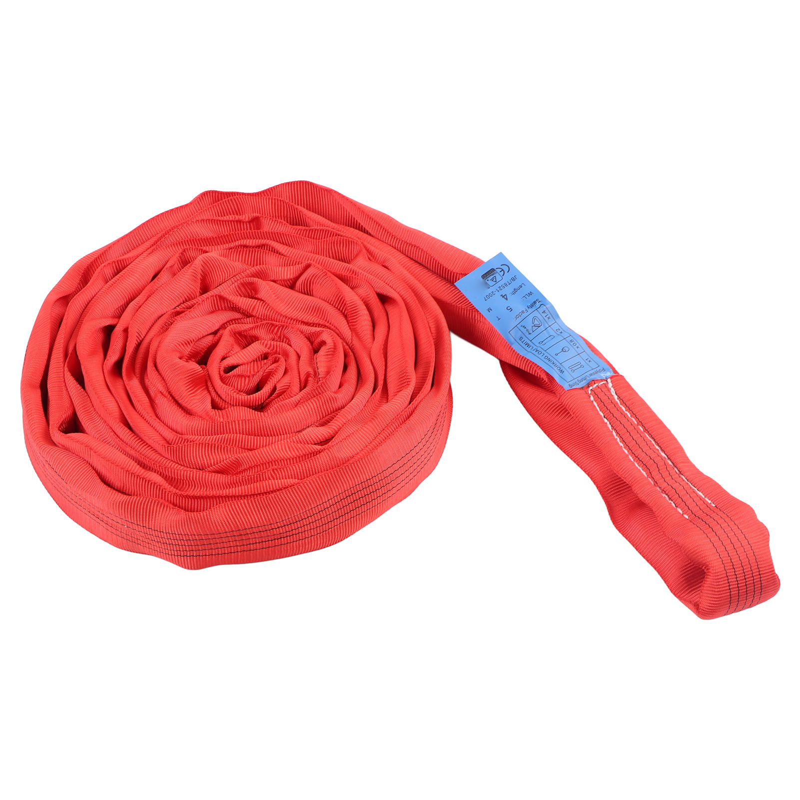 5t Flachhebegurt Mit Doppelösenschnalle, Polyestergewebe, Kranseil, 4 Meter, Rot
